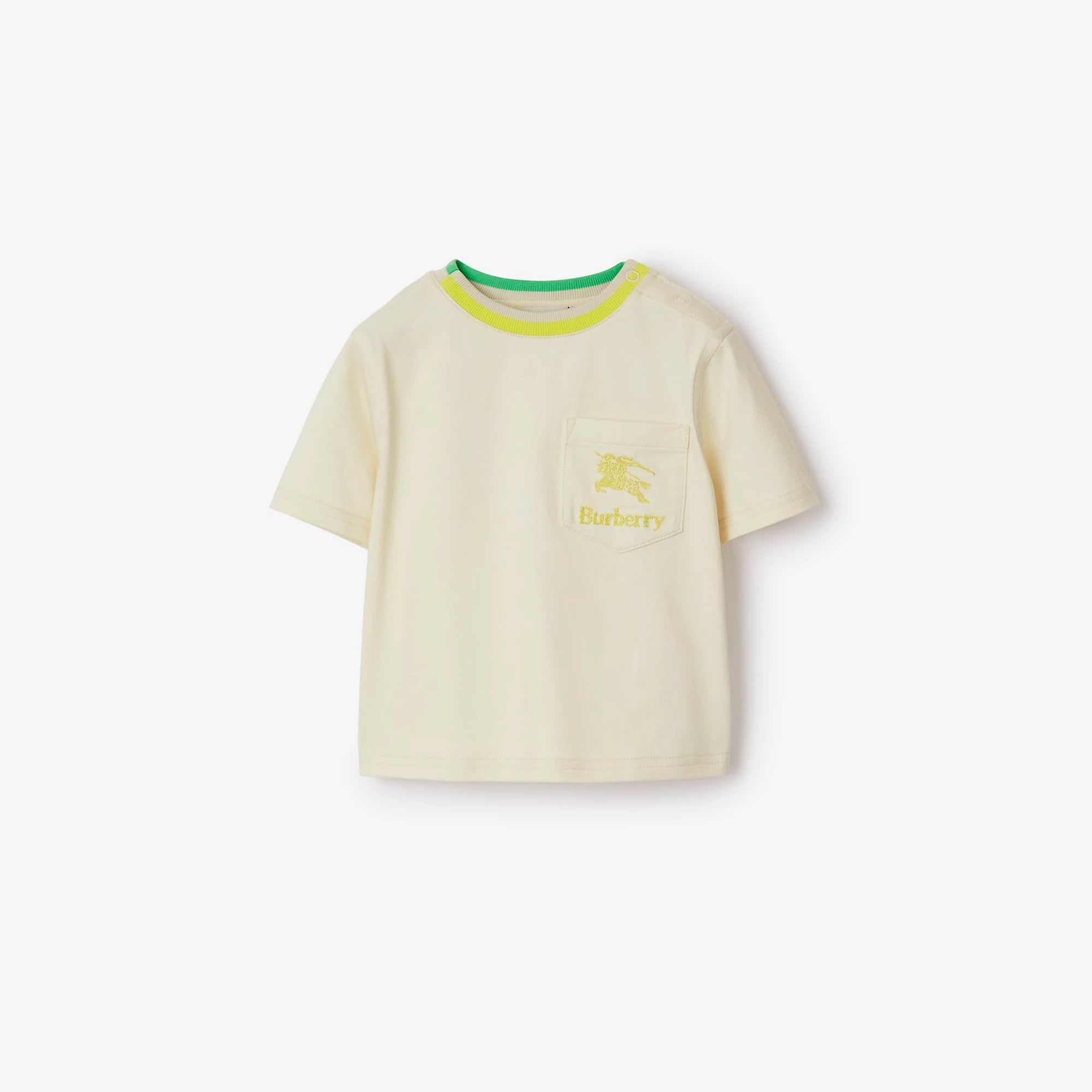 Baby Boys & Girls Beige Cotton T-Shirt