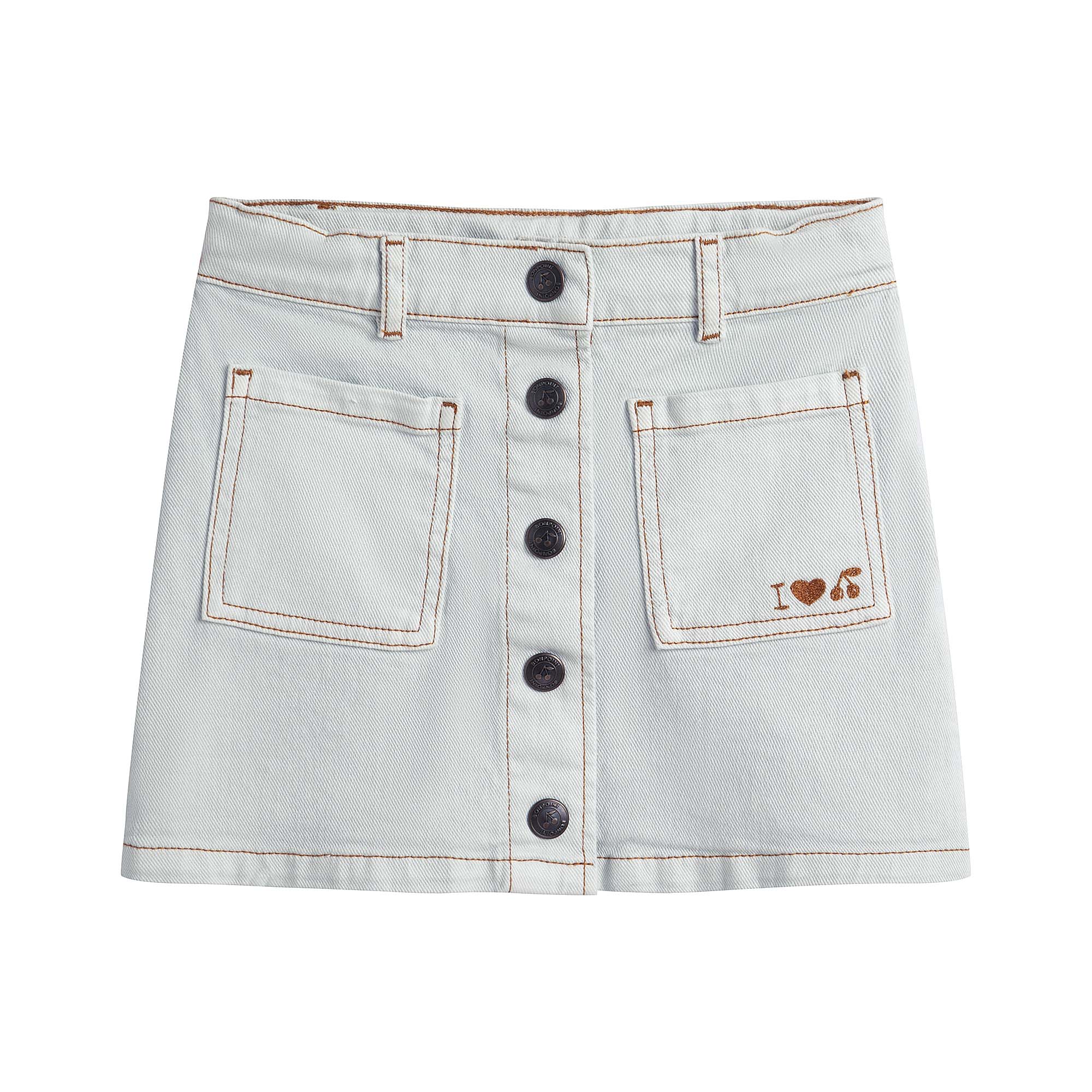 Girls Light Blue Denim Skirt