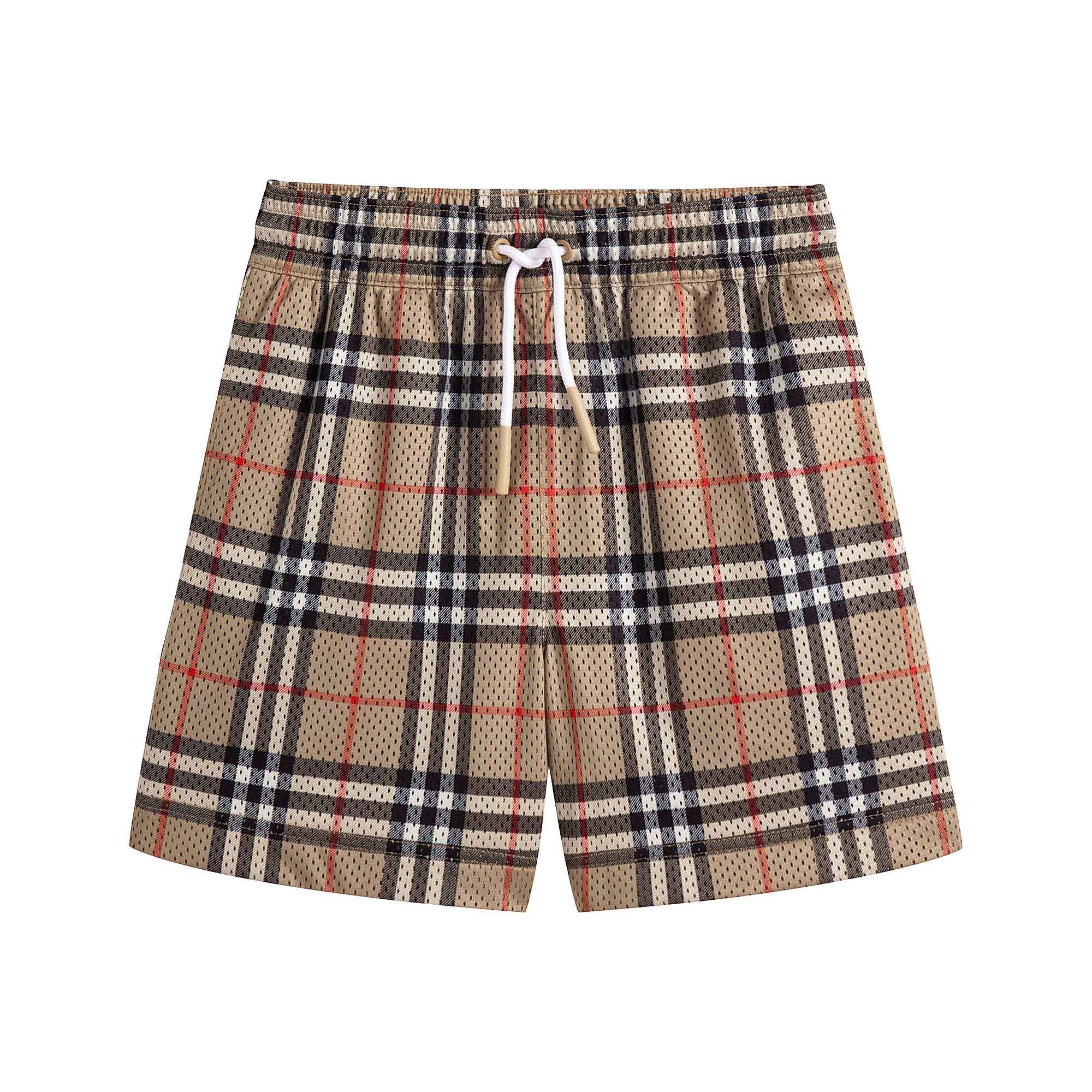 Boys Beige Check Shorts