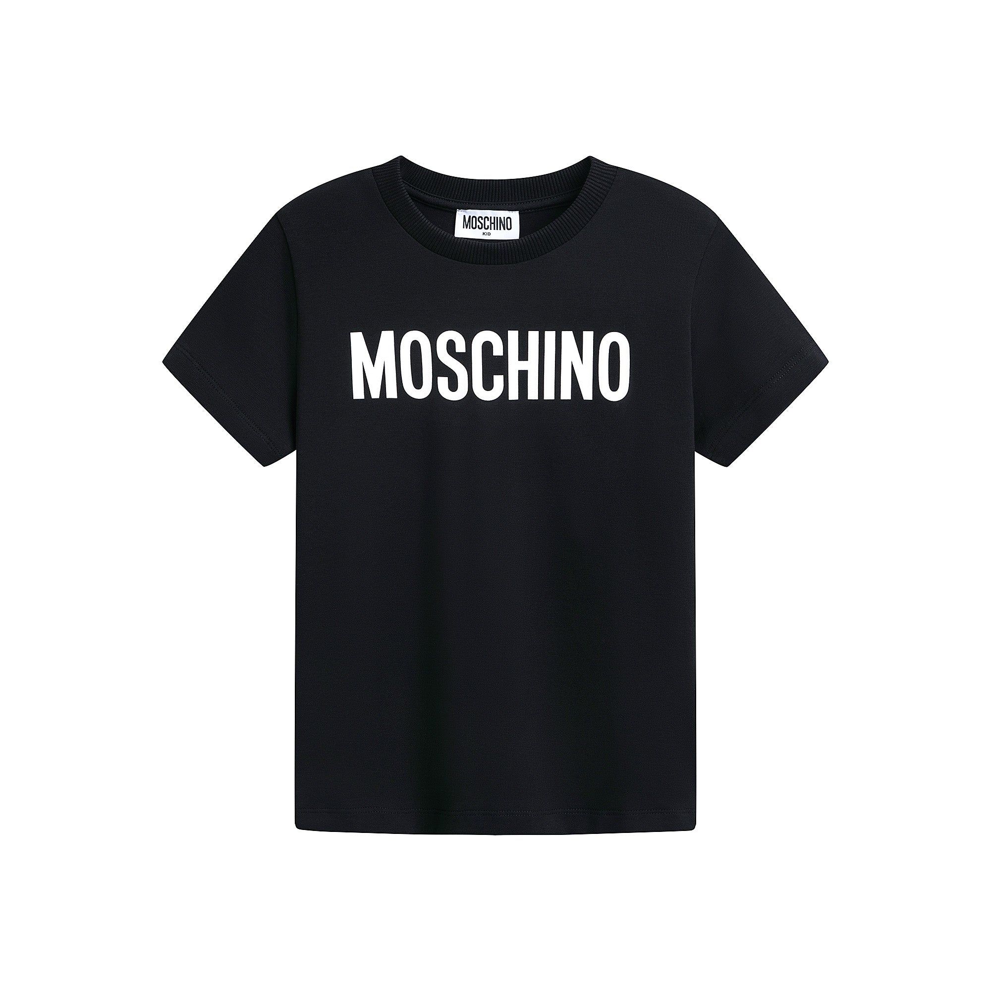 Boys & Girls Black Logo Cotton T-Shirt