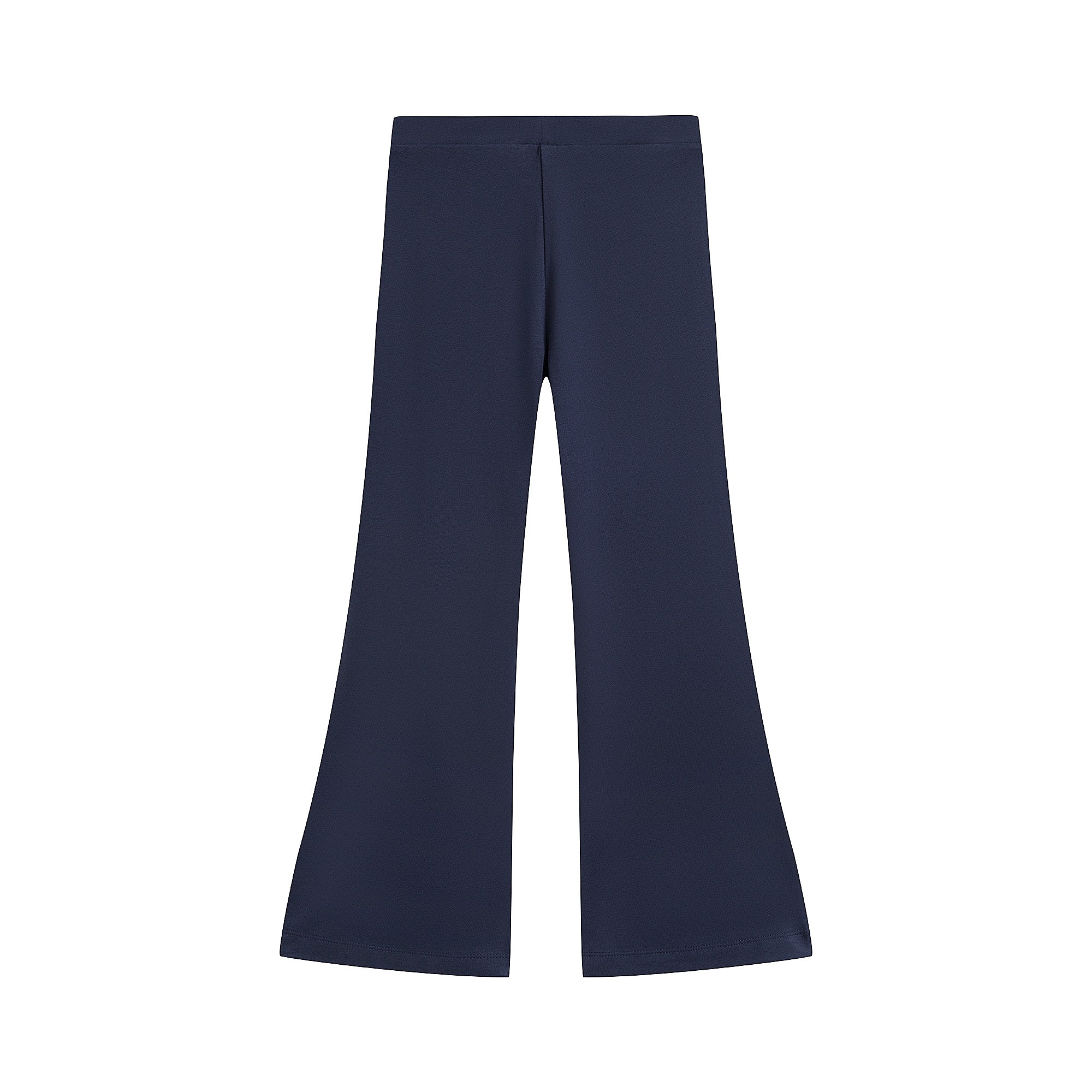 Girls Navy Logo Cotton Flares Trousers