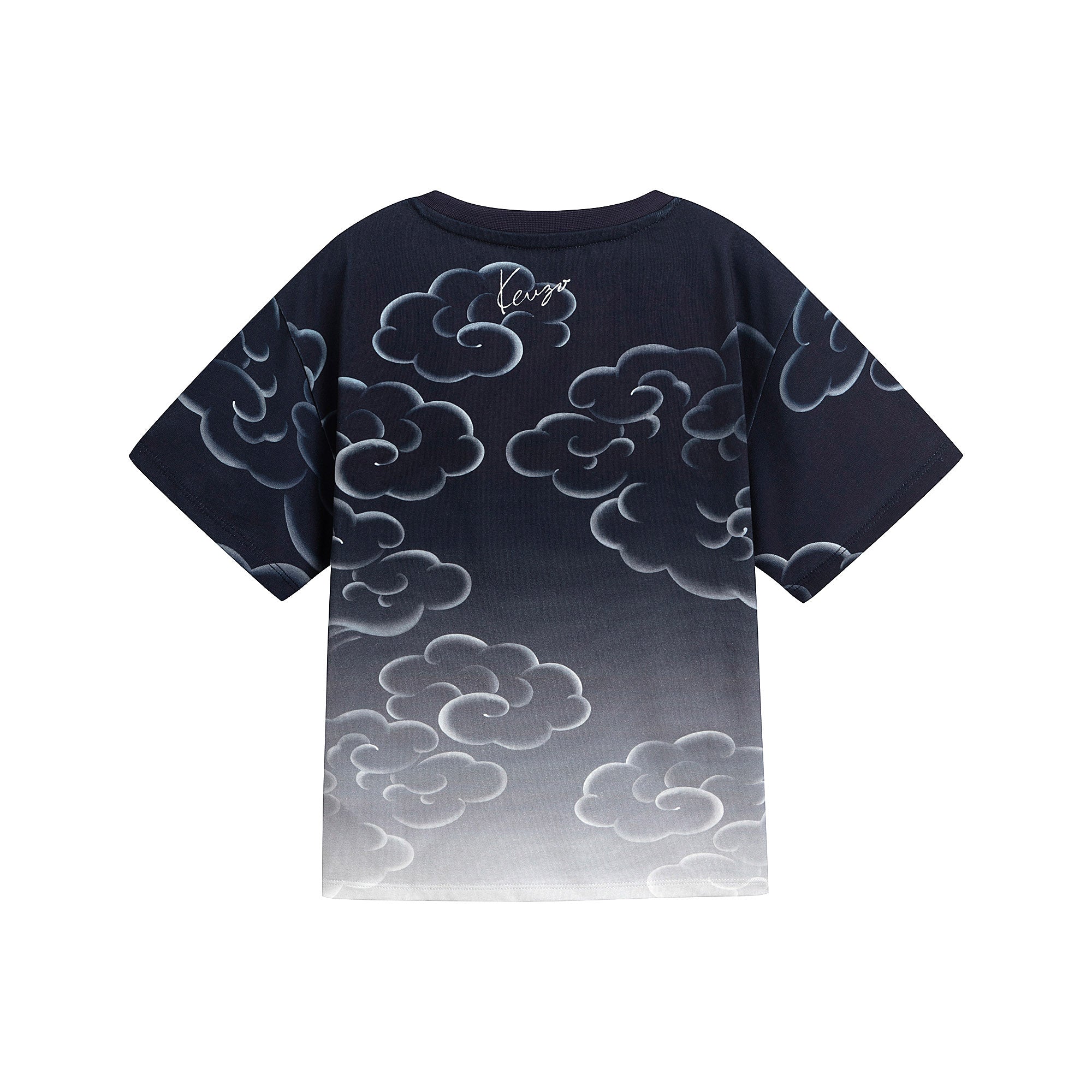 Boys & Girls Dark Blue Tiger Printed Cotton T-Shirt