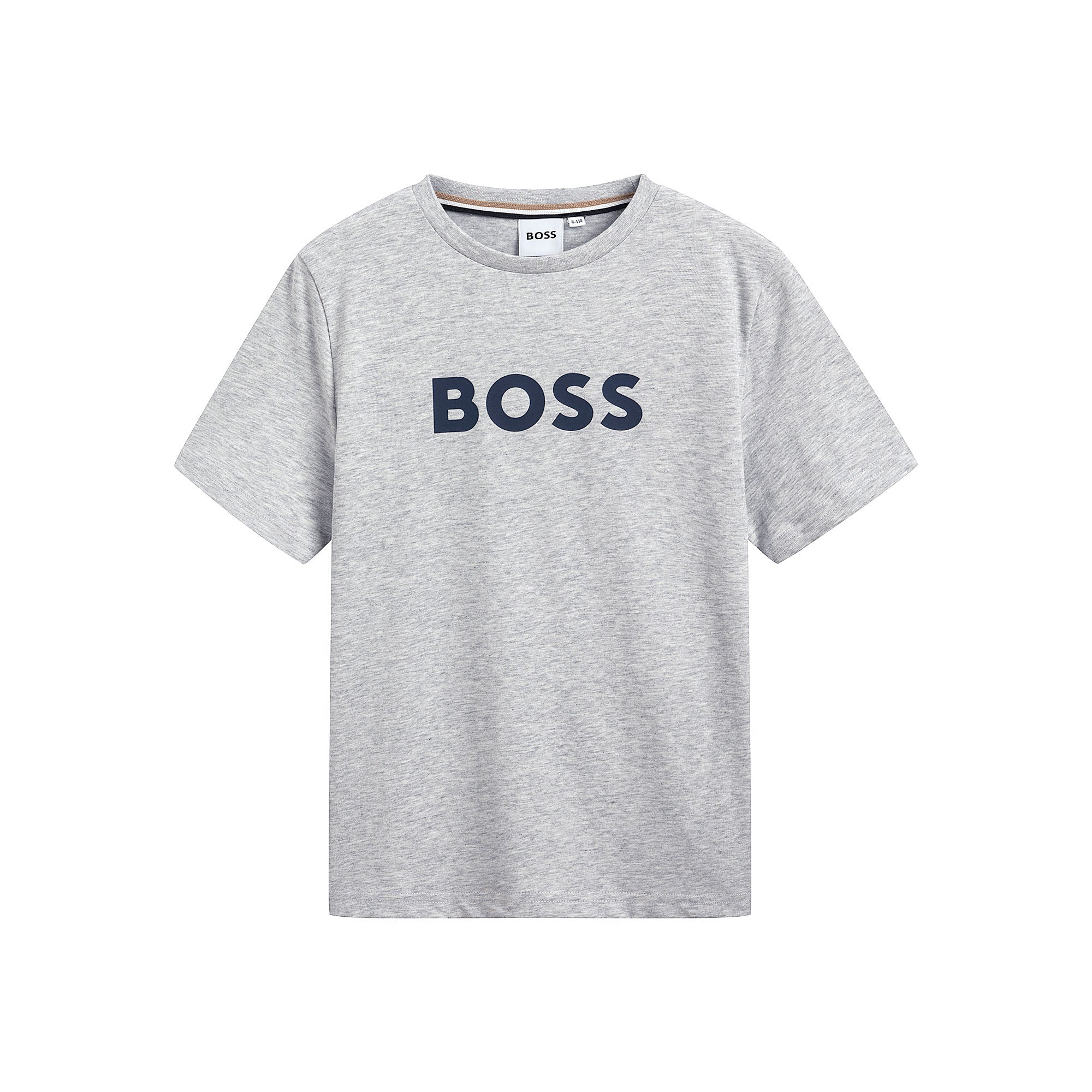 Boys Grey Logo Cotton T-Shirt