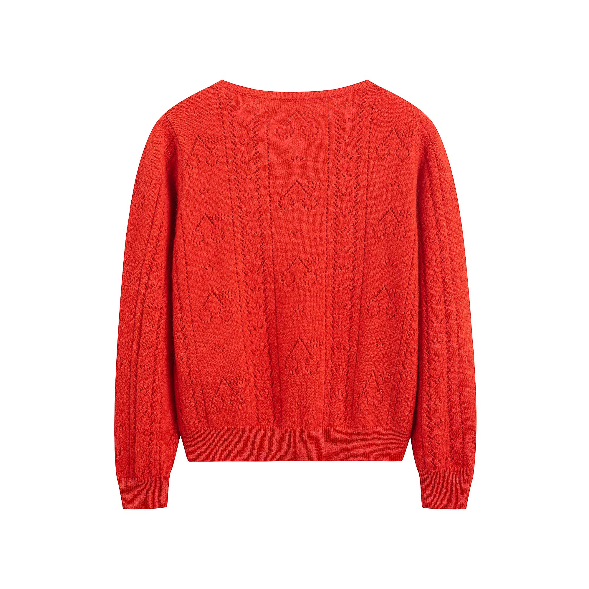 Girls Red Cashmere Cardigan