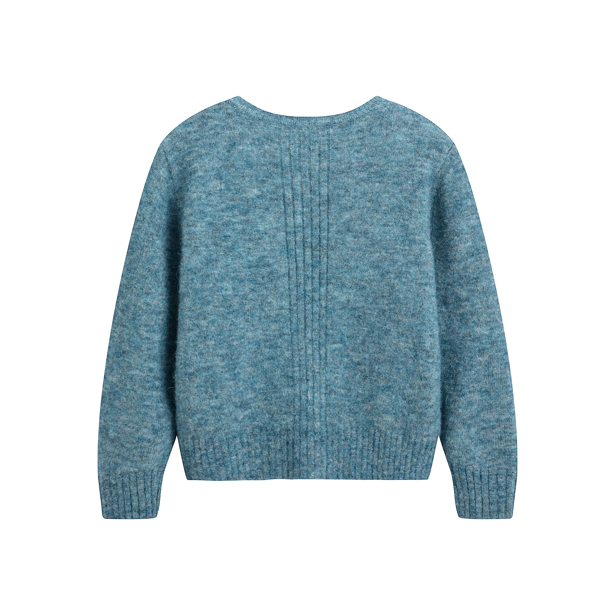 Girls Peacock Blue Wool Cardigan