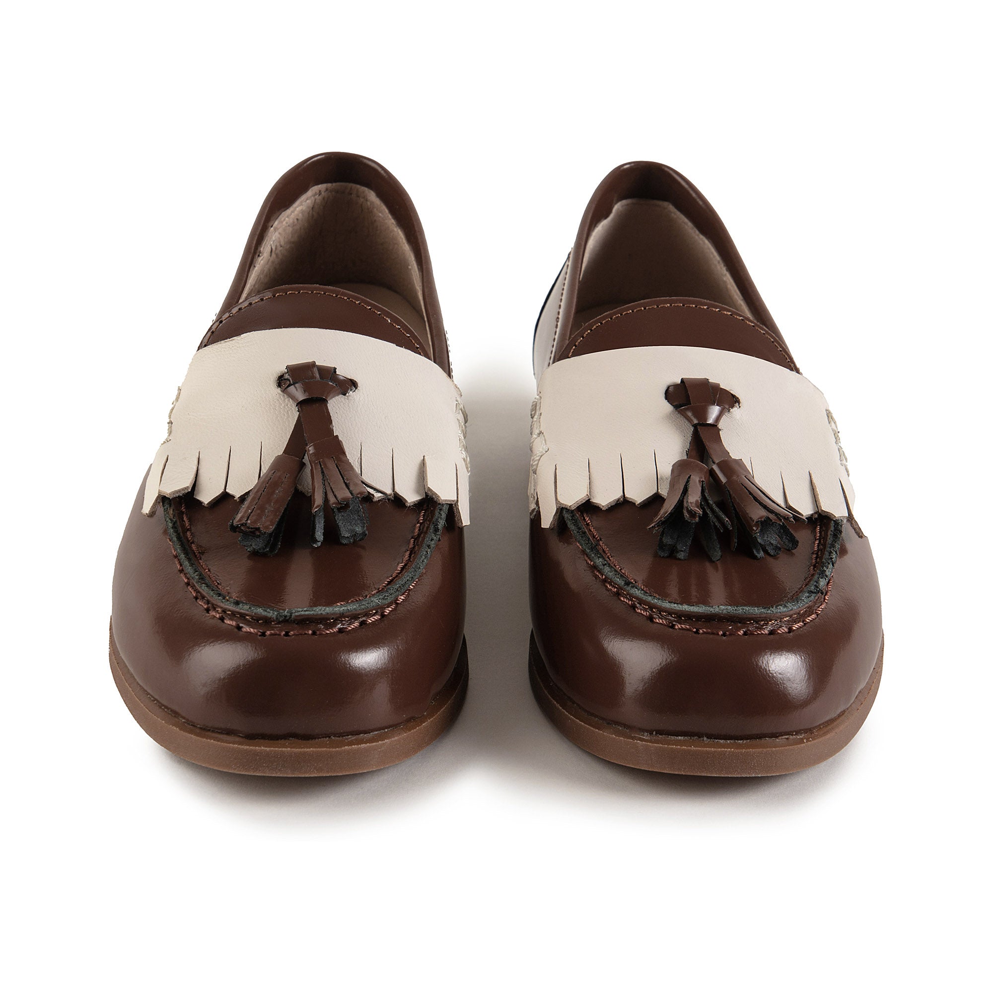 Girls Brown Tassel Loafer Shoes