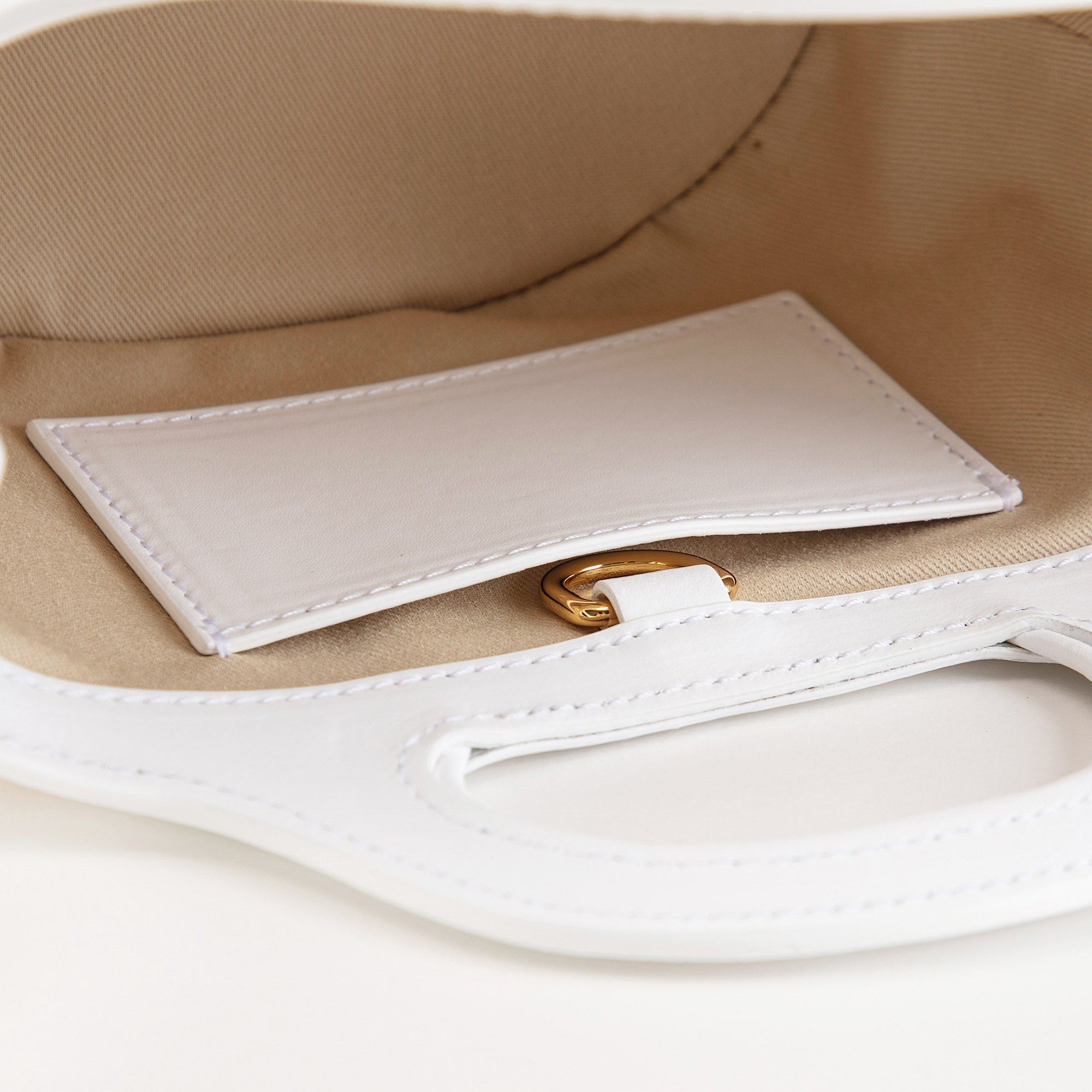 Sac à bandoulière beige à logo pour fille (Lxlxh: 10x21x17cm)