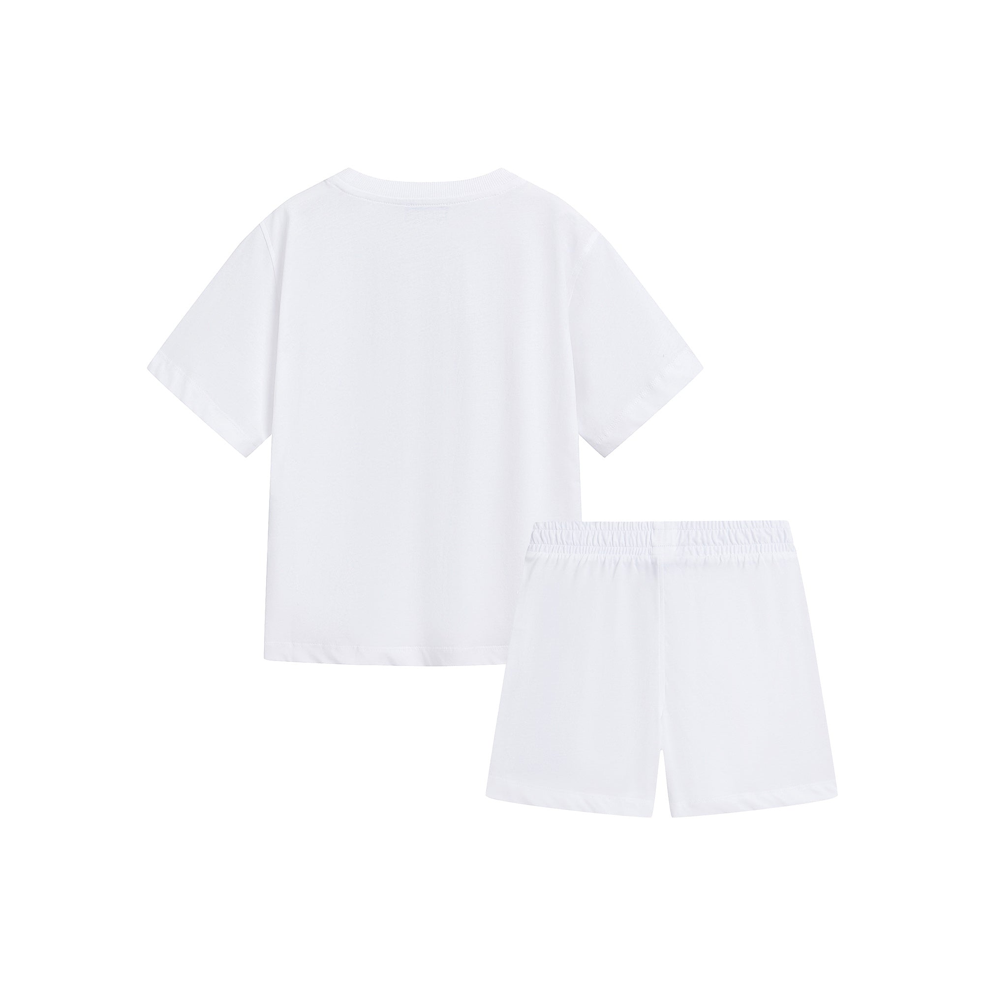 Boys White Circular Logo Cotton Set