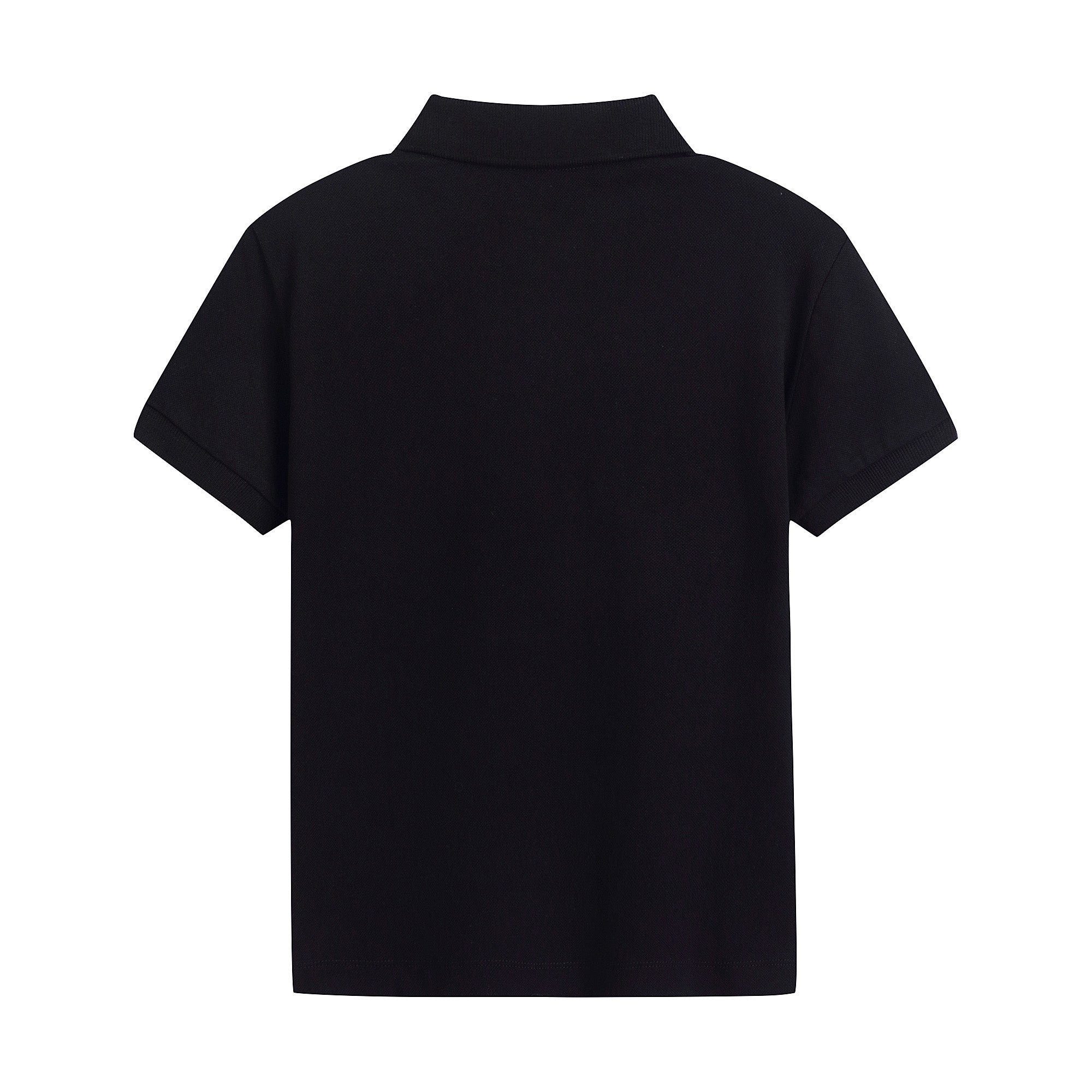 Boys Black Cotton Polo Shirt