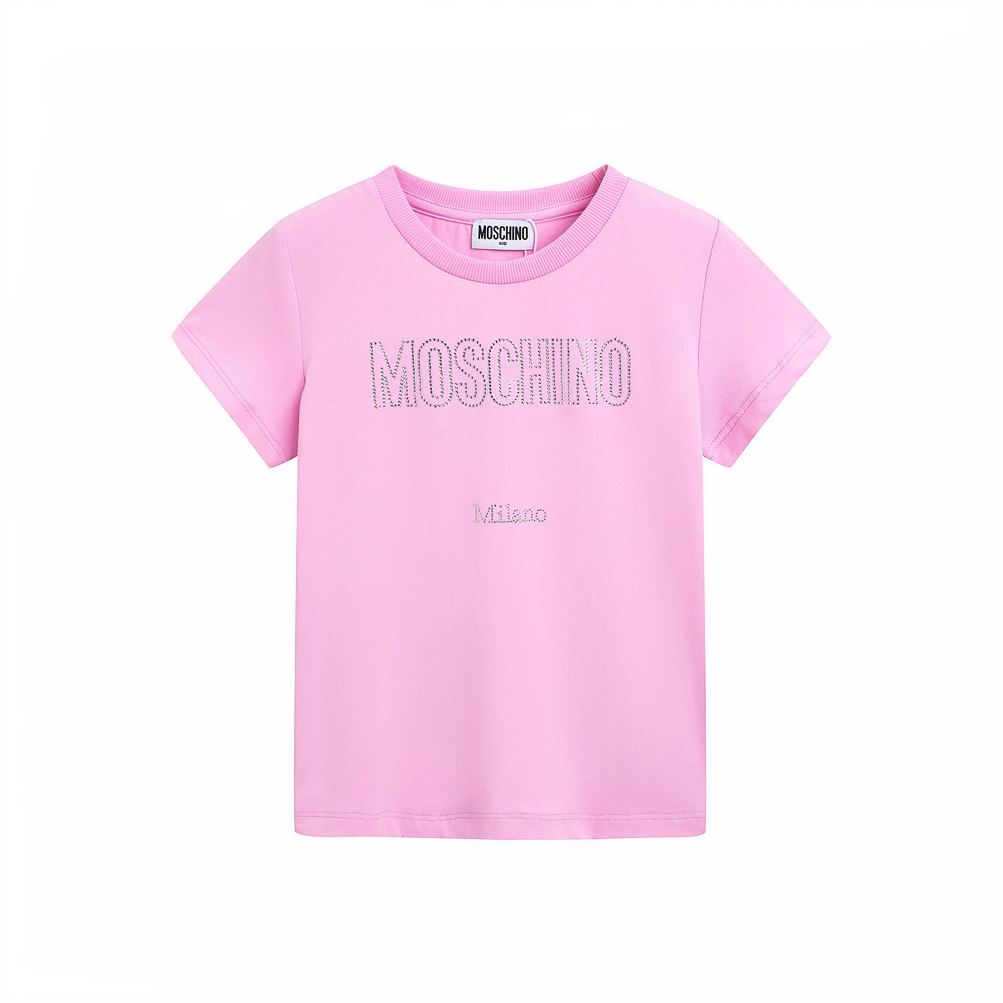 Girls Pink Logo Cotton T-Shirt