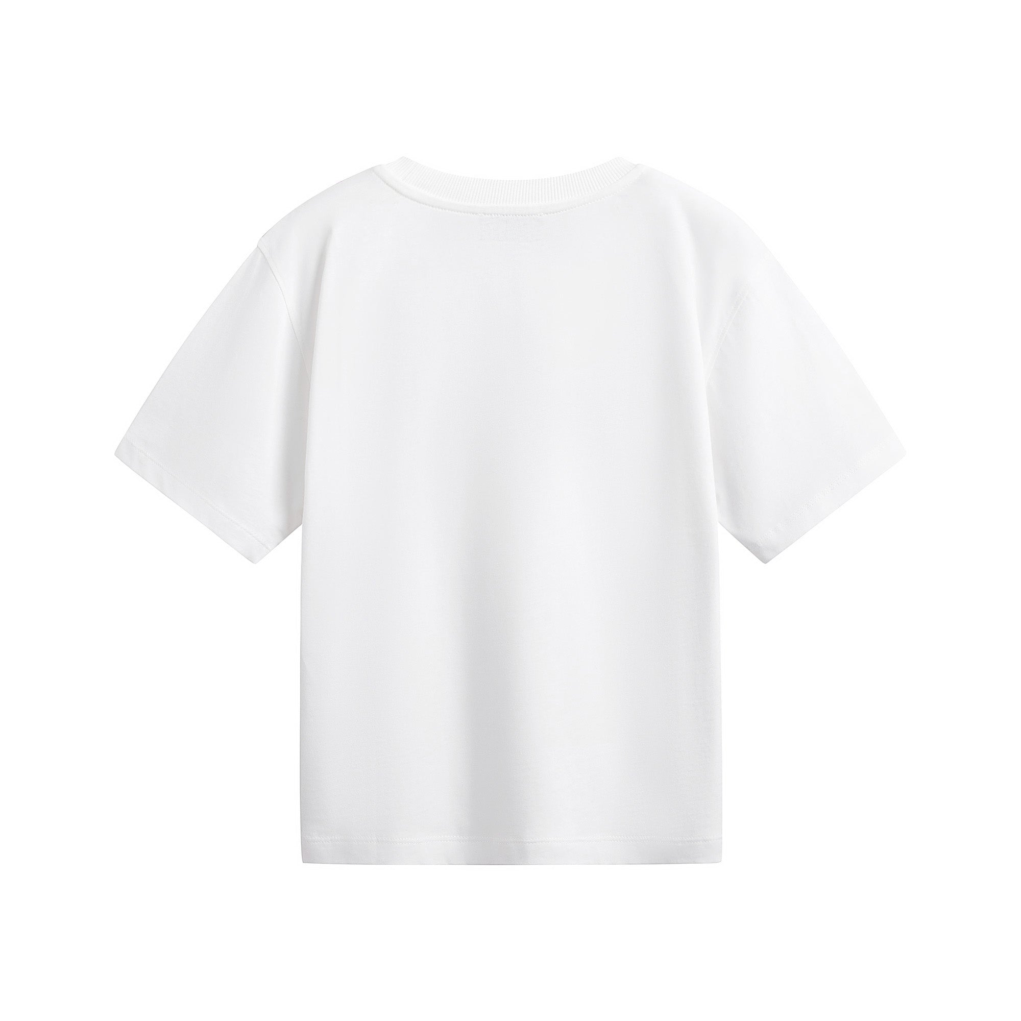 Boys & Girls White Printed Cotton T-Shirt