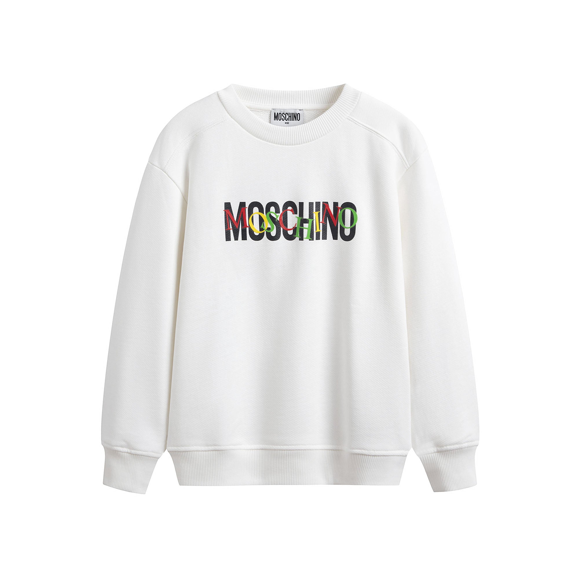 Boys & Girls White Logo Cotton Sweatshirt