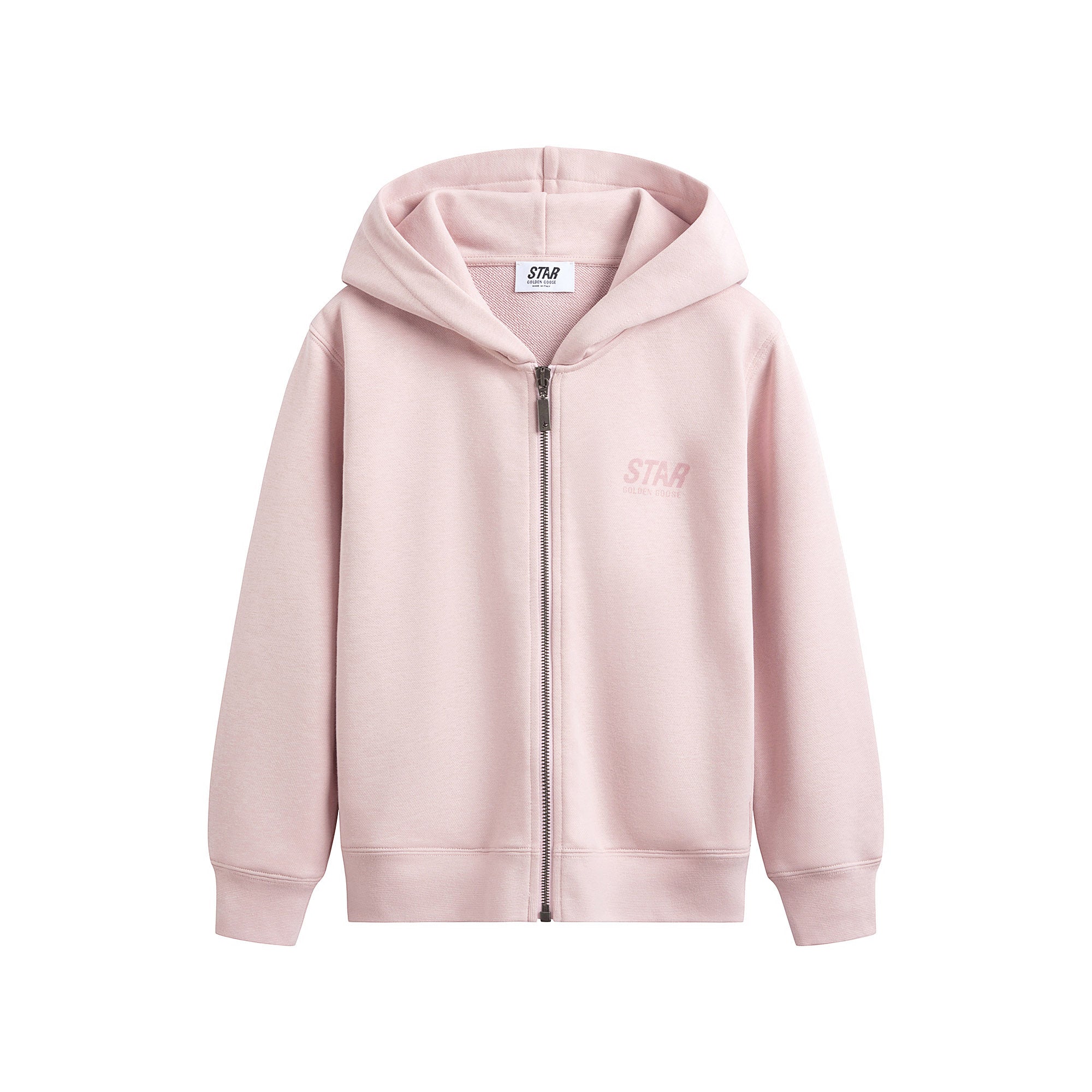 Girls Pink Cotton Zip-Up Top