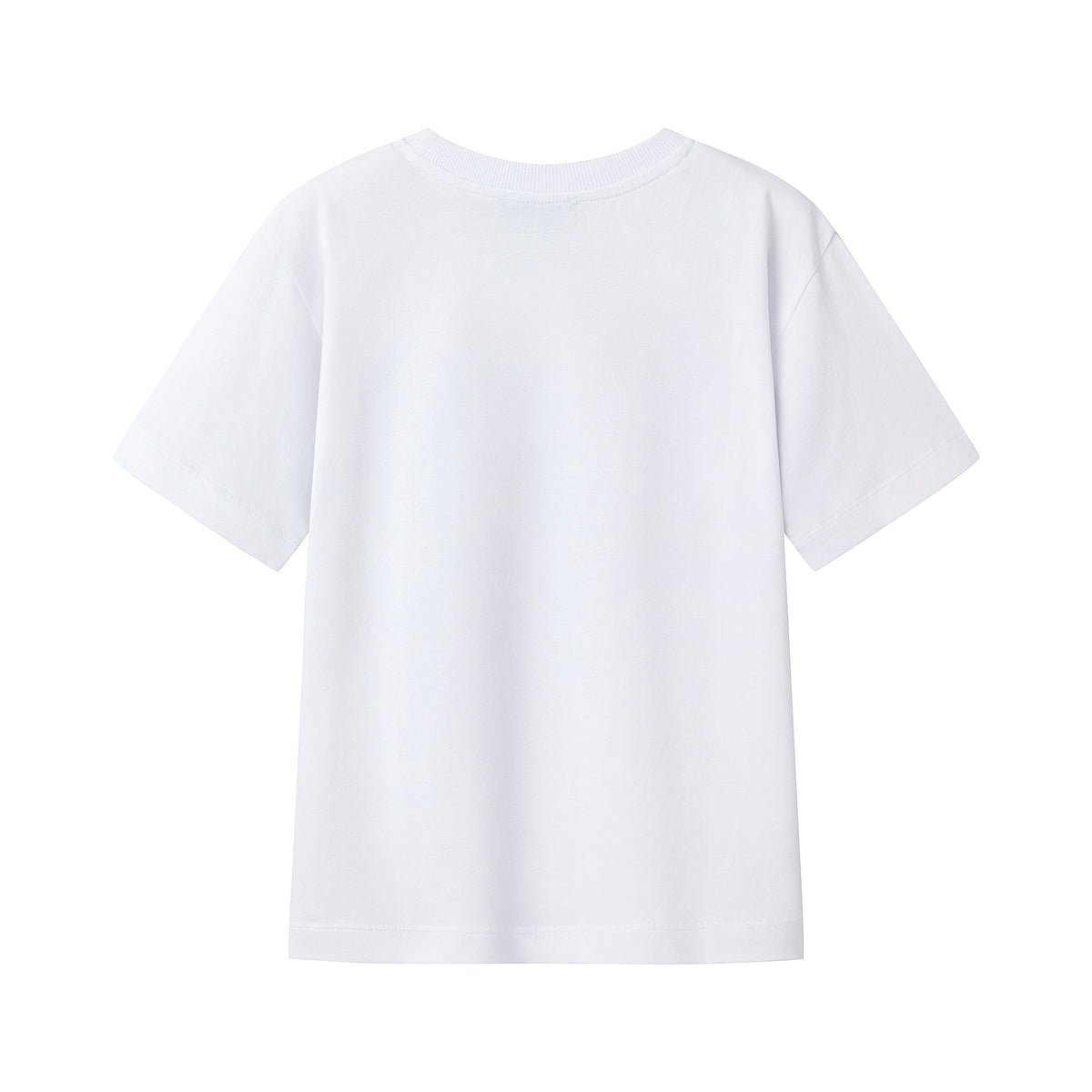Girls White Printed Cotton T-Shirt