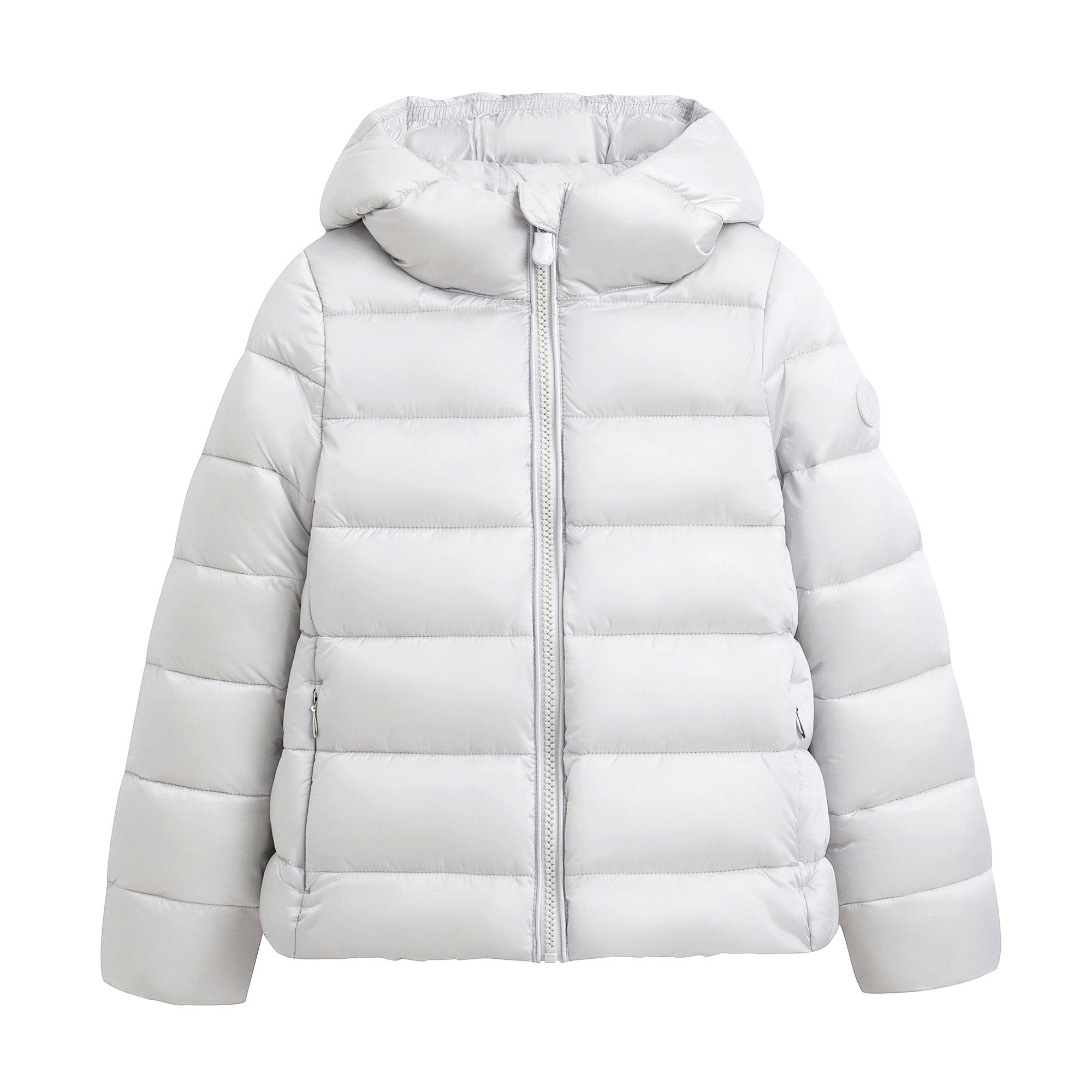 Girls Light Grey Padded Jacket