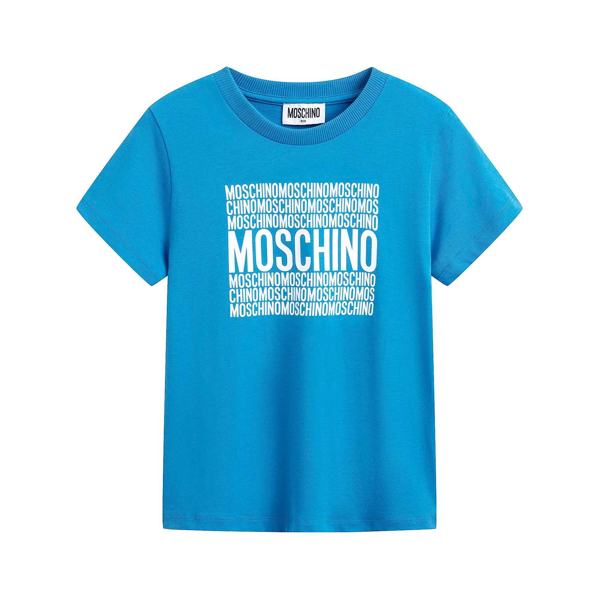 Boys & Girls Blue Logo Cotton T-Shirt