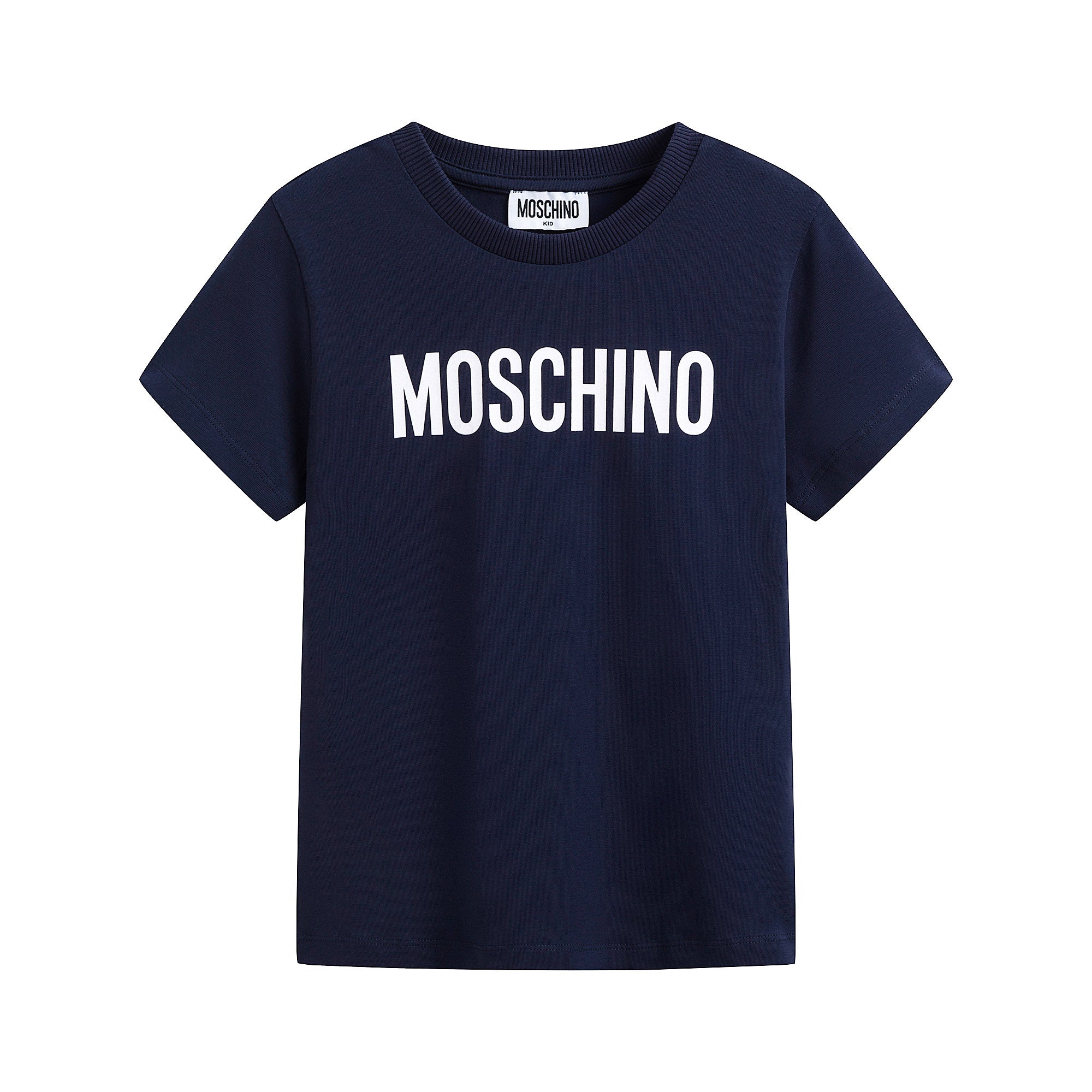Boys & Girls Navy Logo Cotton T-Shirt