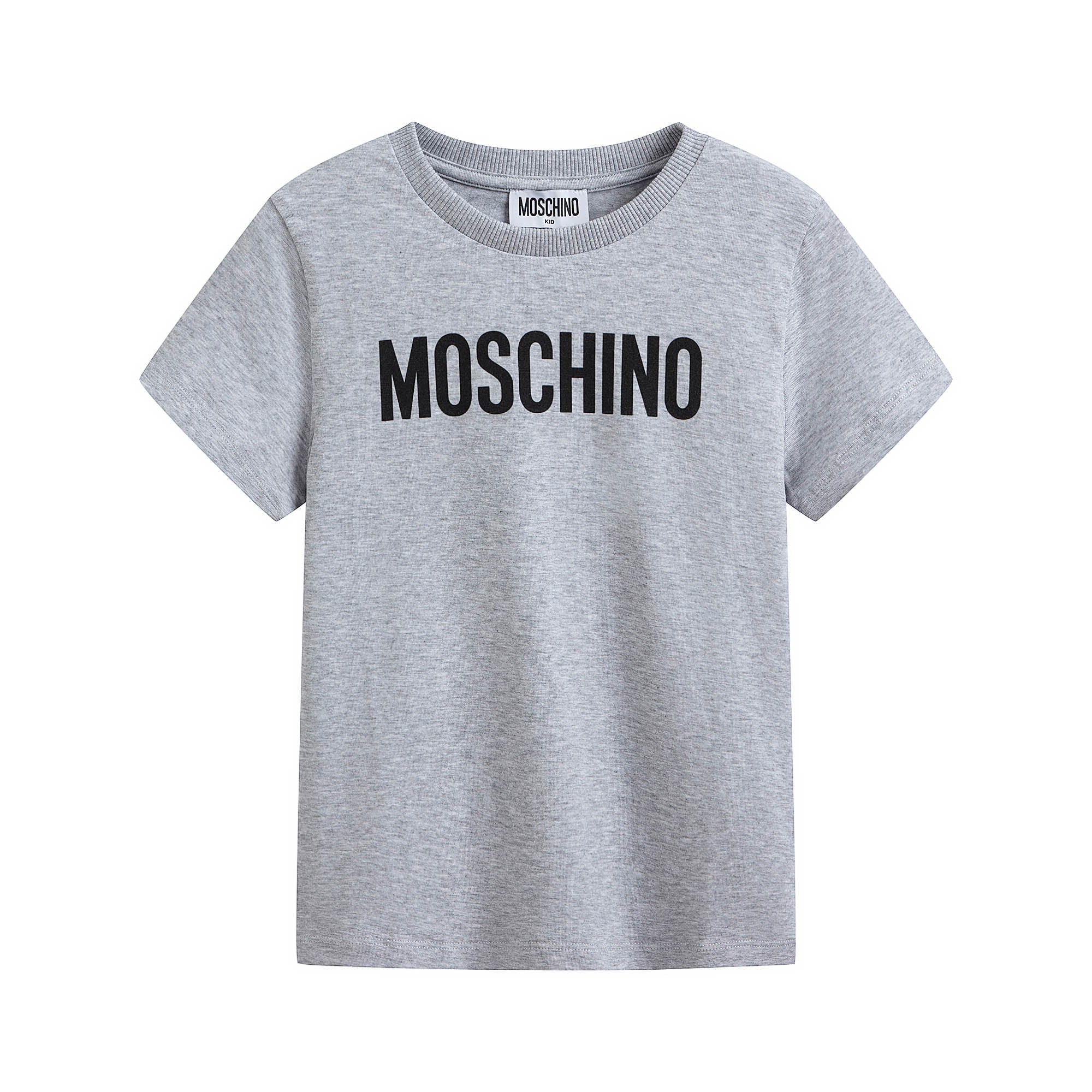 Boys & Girls Grey Logo Cotton T-Shirt