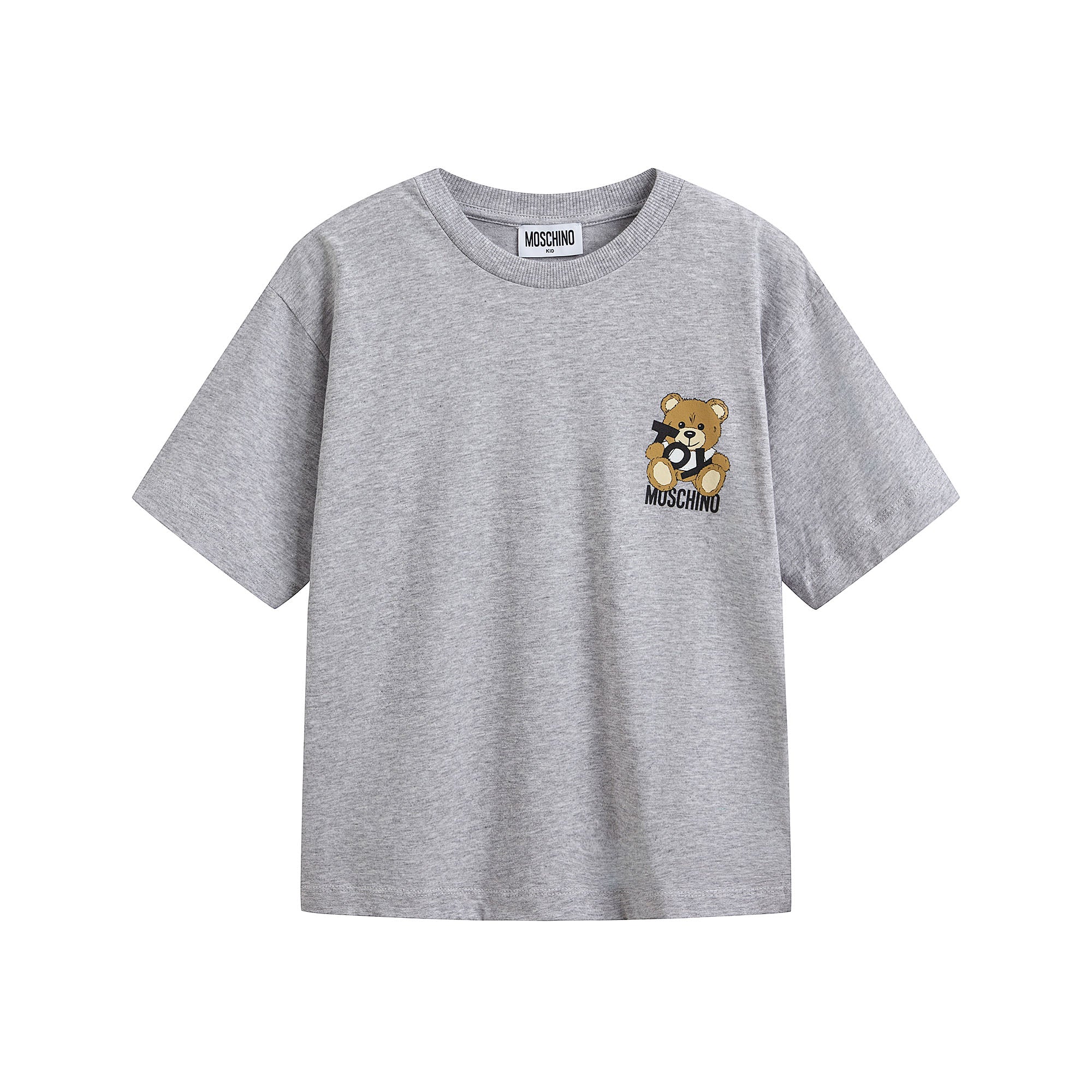 Boys & Girls Grey Cotton T-Shirt