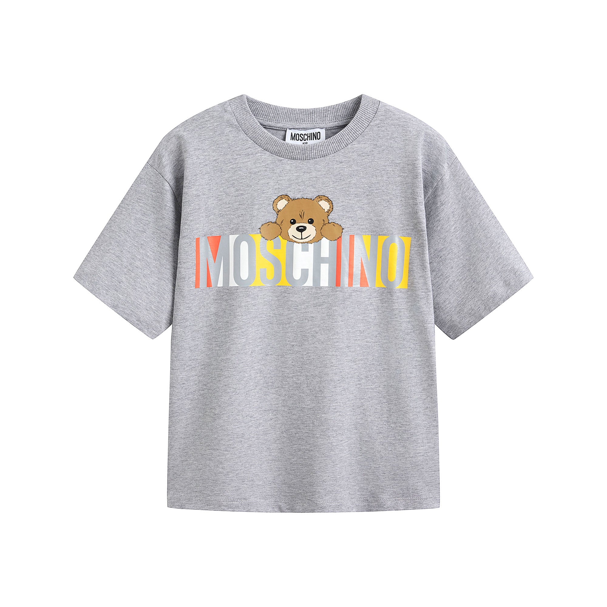 Boys & Girls Grey Logo Cotton T-Shirt