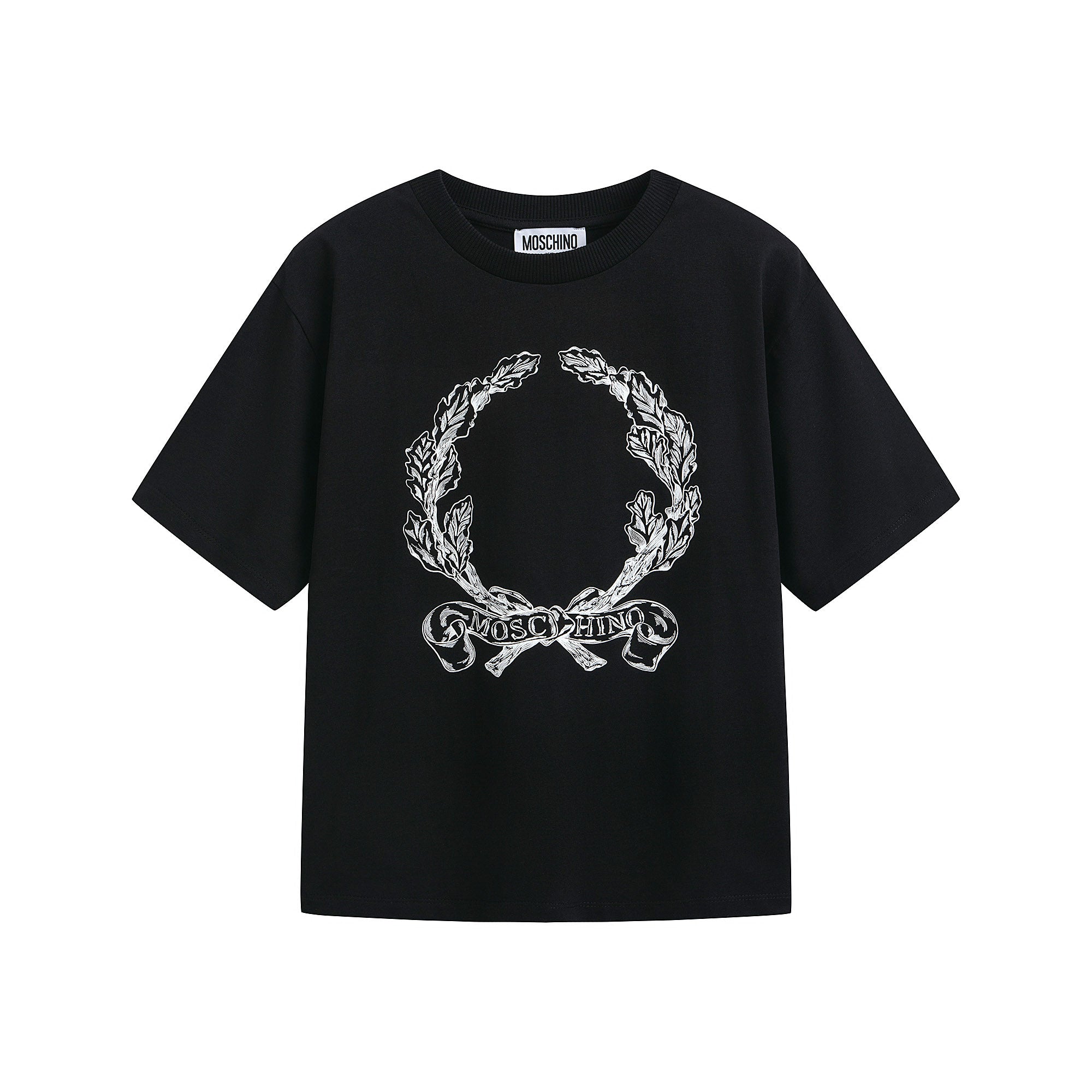 Boys & Girls Black Cotton T-Shirt