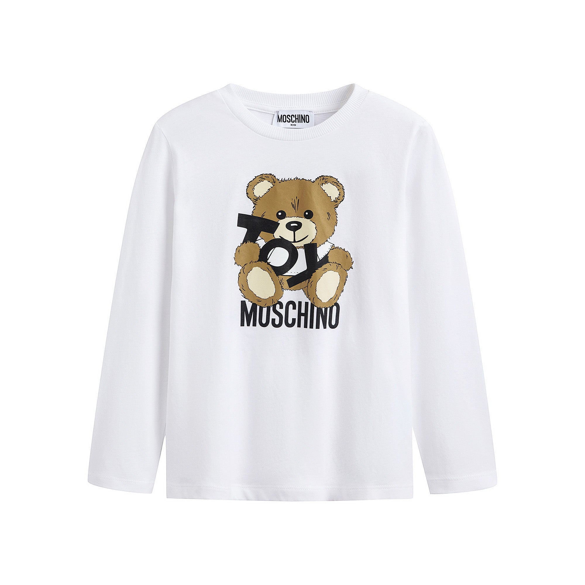 Boys & Girls White Printed Cotton T-Shirt