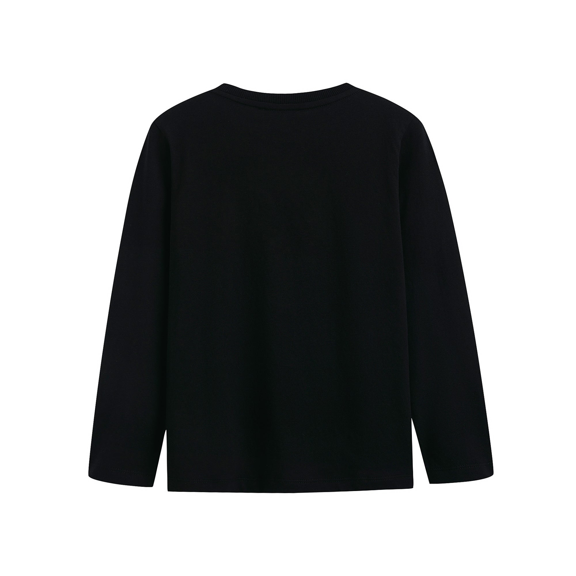 Boys & Girls Black Printed Cotton T-Shirt