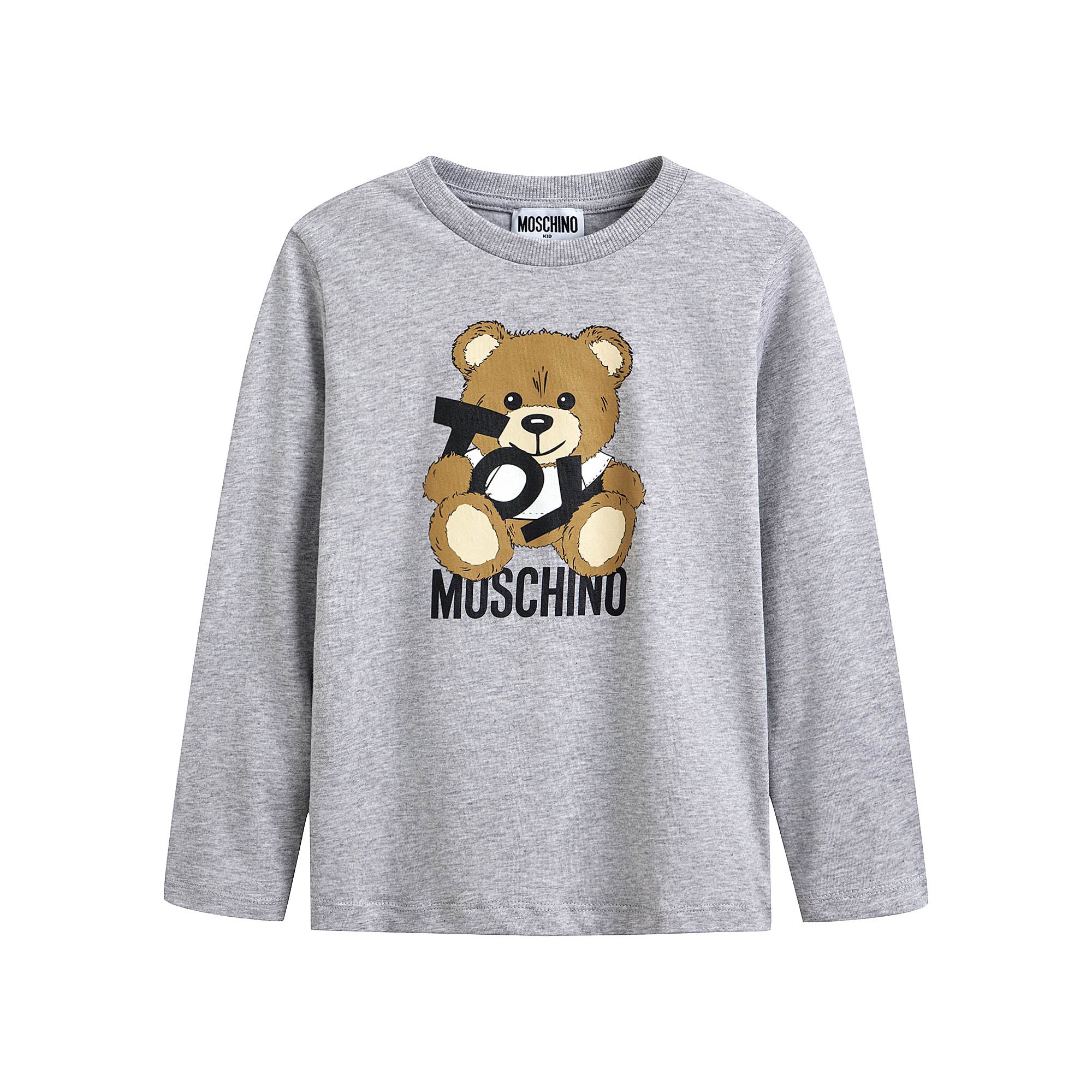 Boys & Girls Grey Printed Cotton T-Shirt