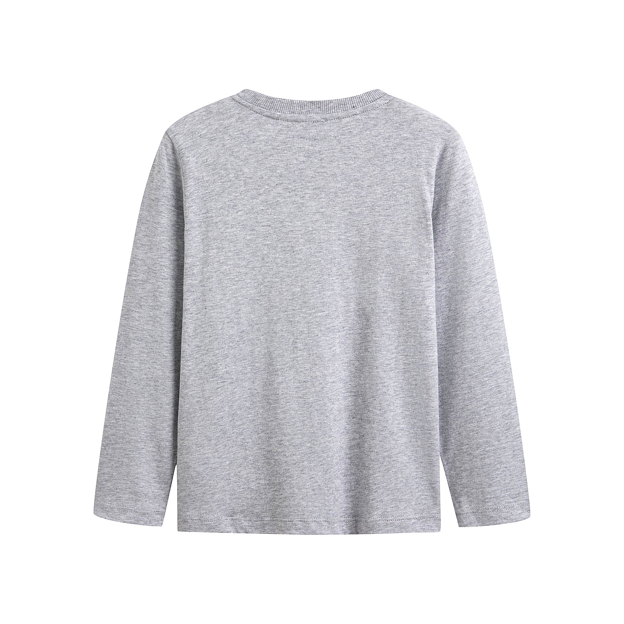 Boys & Girls Grey Printed Cotton T-Shirt