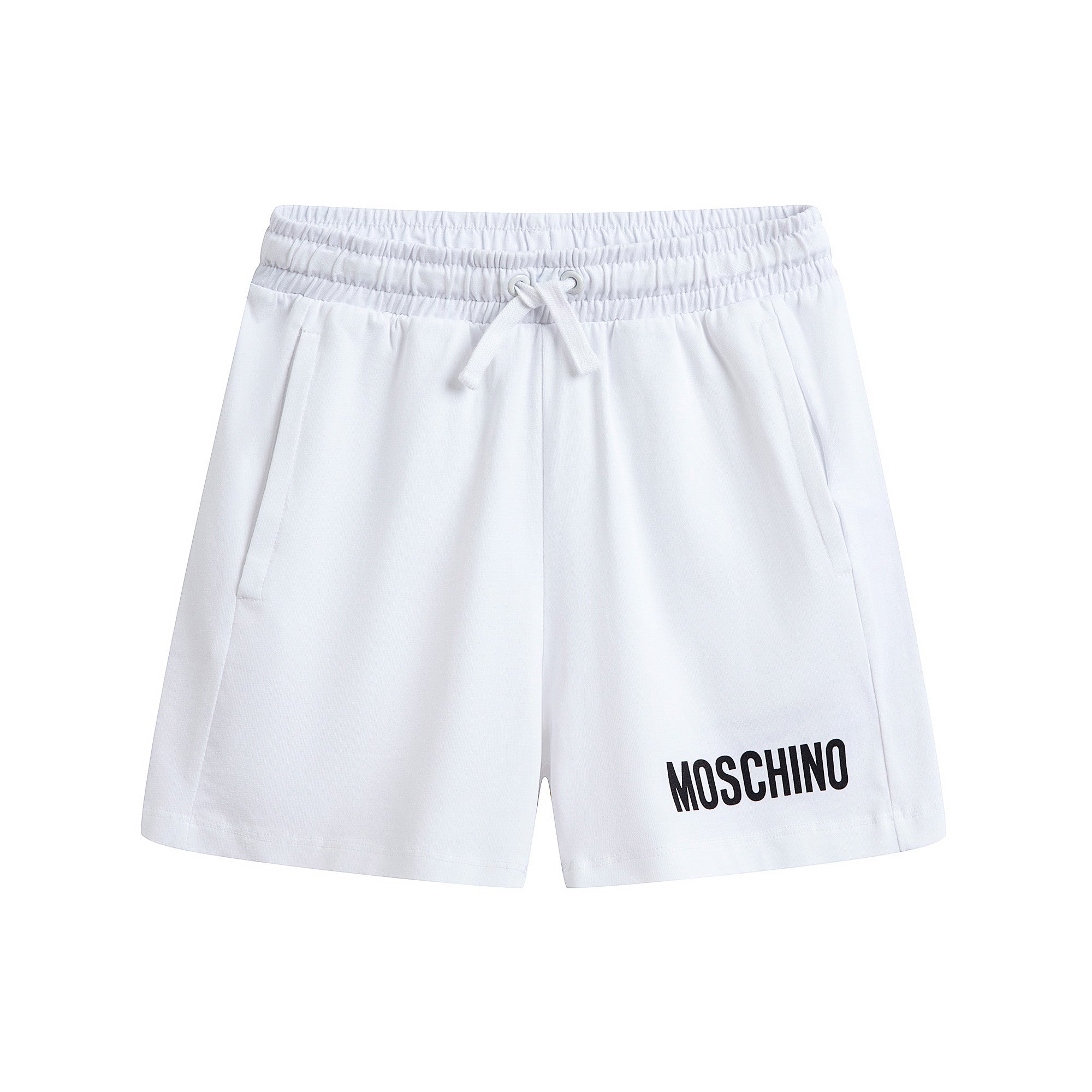 Boys White Logo Cotton Shorts