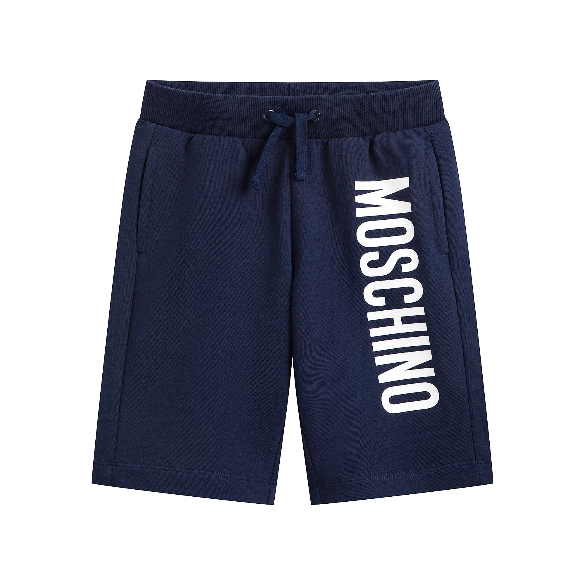 Boys Navy Logo Cotton Shorts