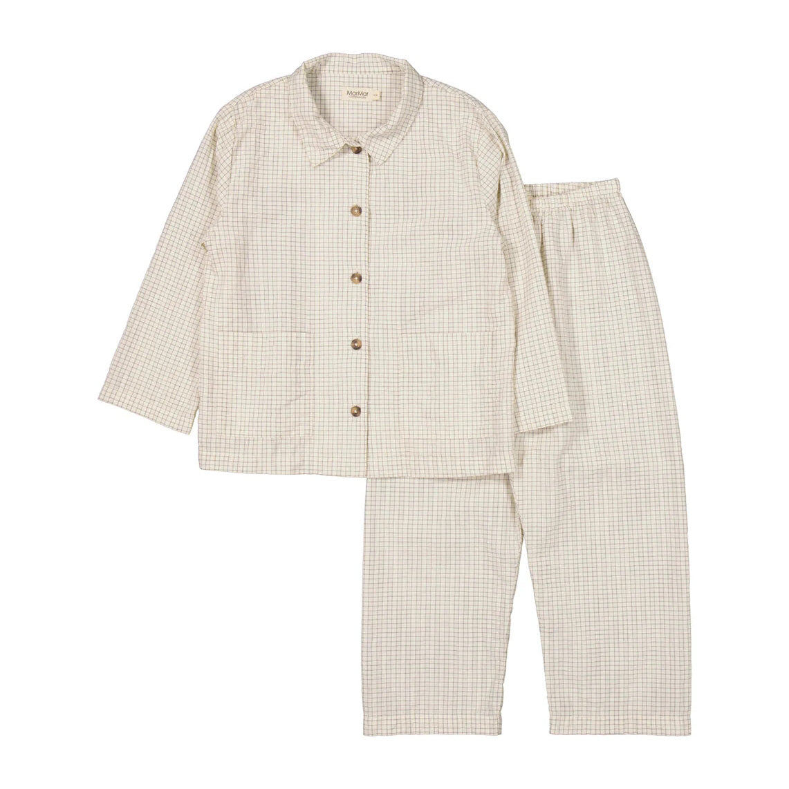 Boys & Girls Beige Check Cotton Nightwear Set