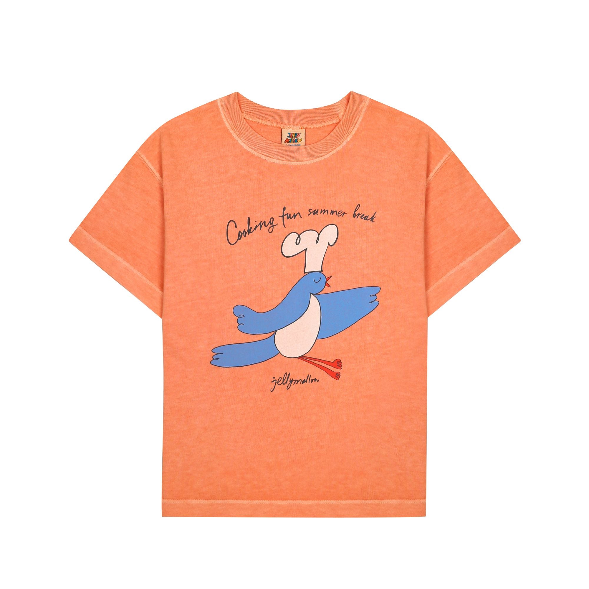 Boys & Girls Orange Printed Cotton T-Shirt