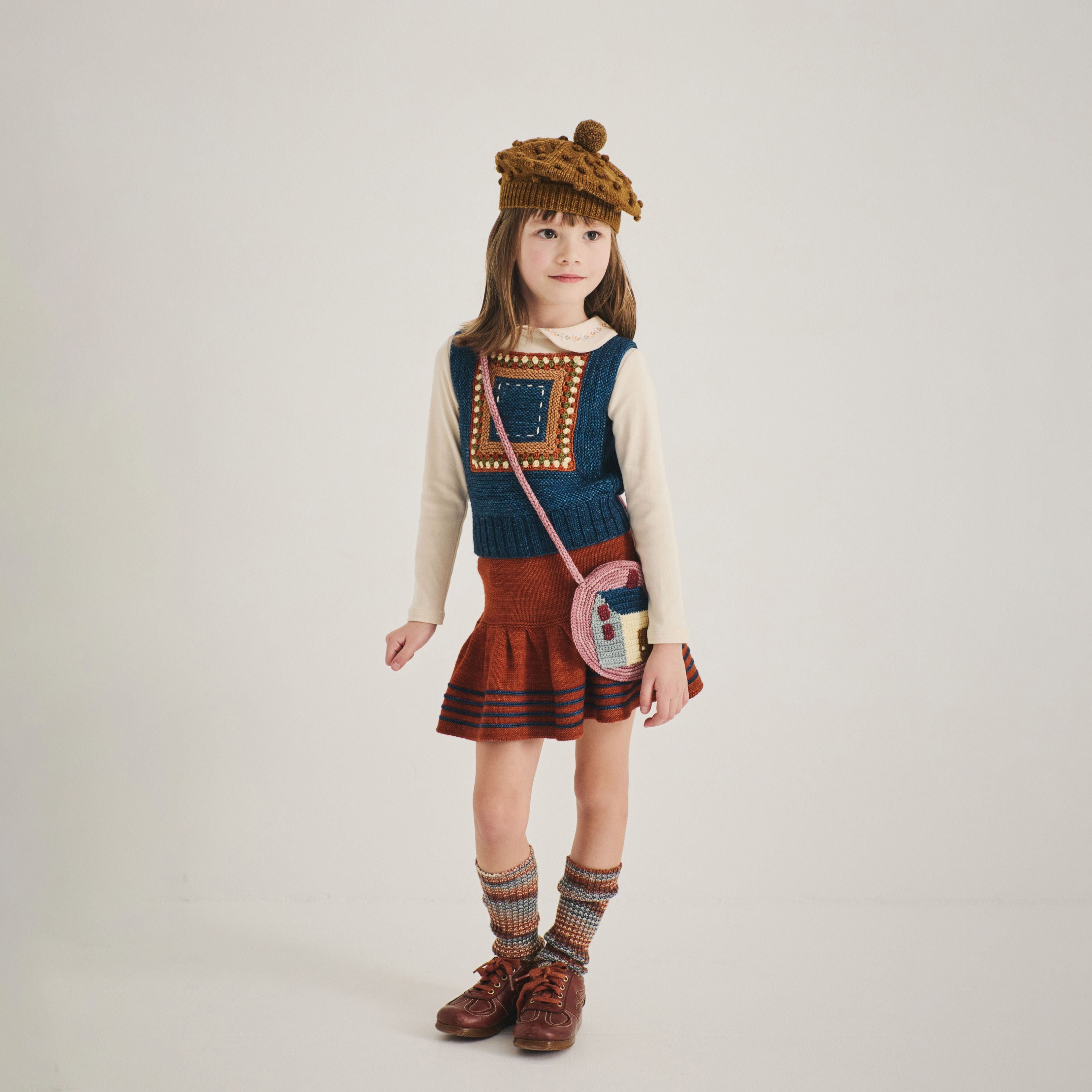 Gilet en laine bleu garçon et fille