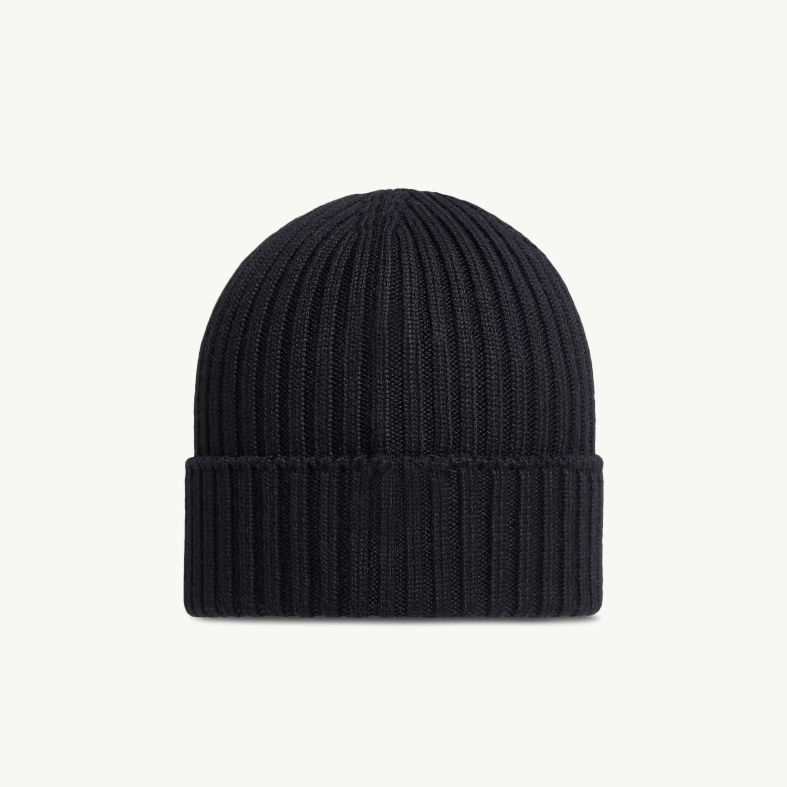 Boys Black Knit Wool Hat