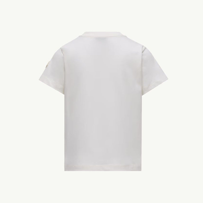 Boys White Logo Cotton T-Shirt