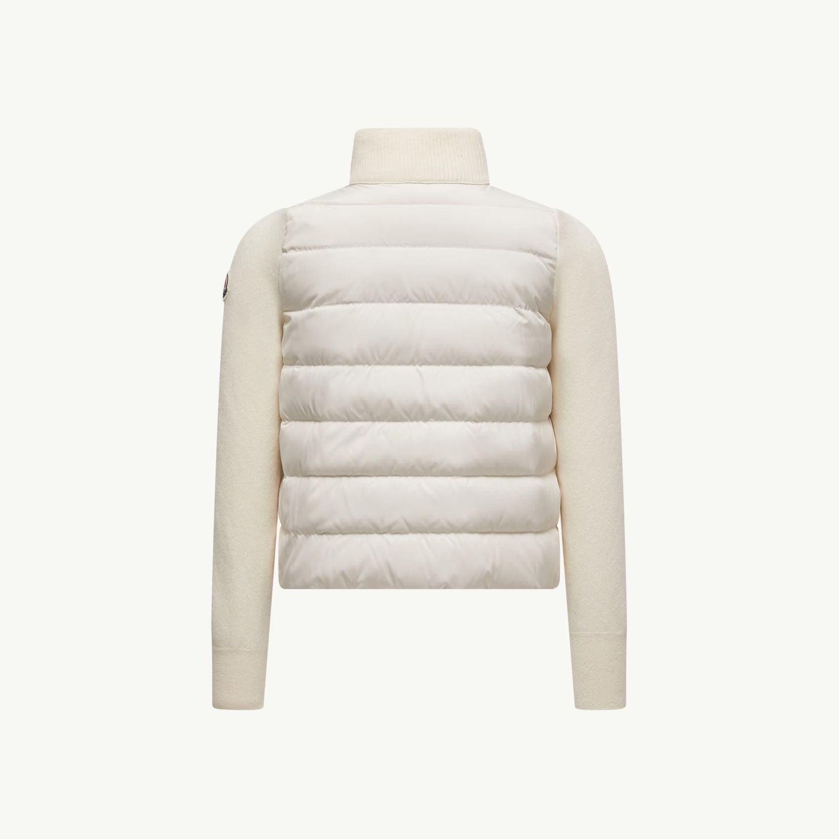 Girls White Padded Down Zip-Up Top