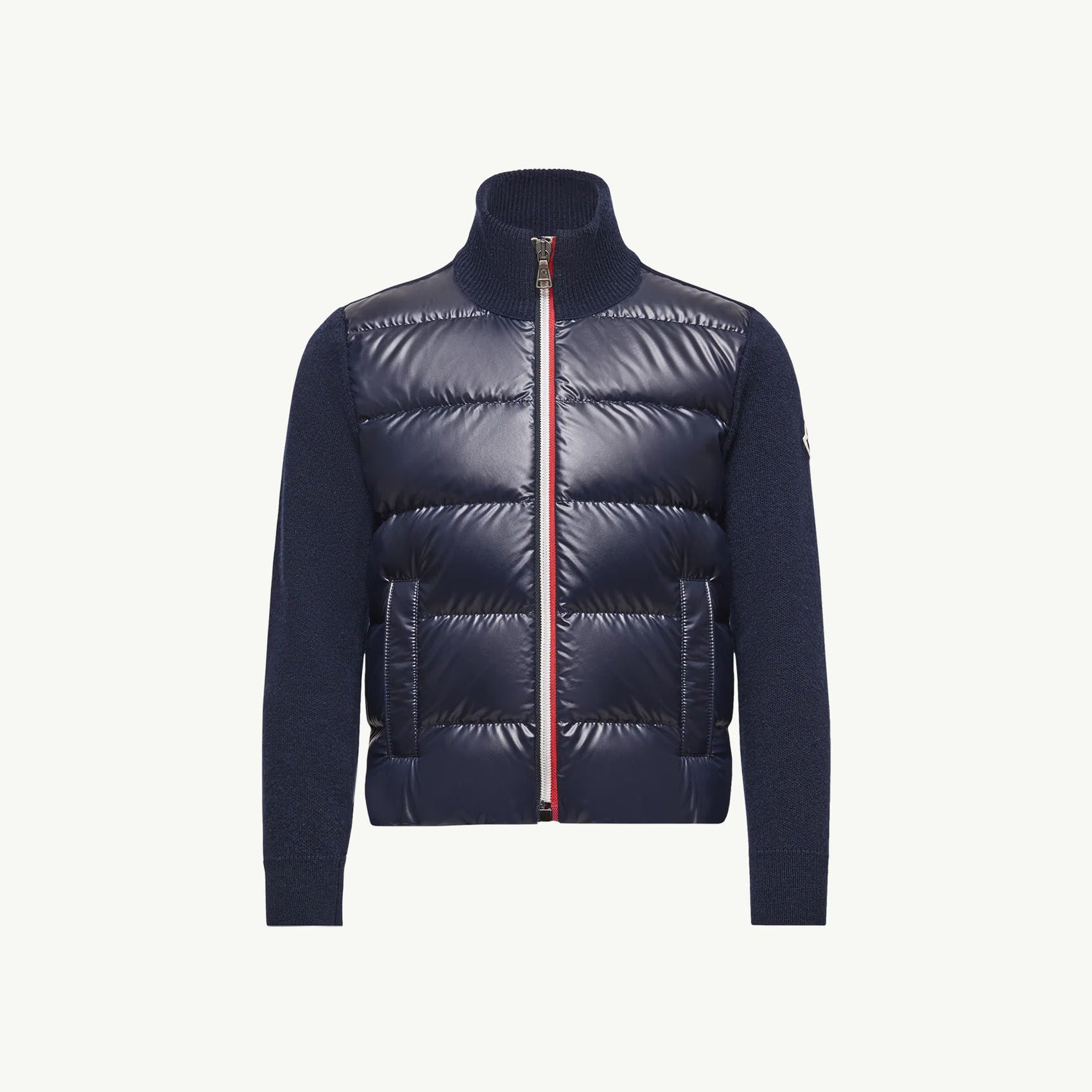 Boys Dark Blue Padded Down Zip-Up Top