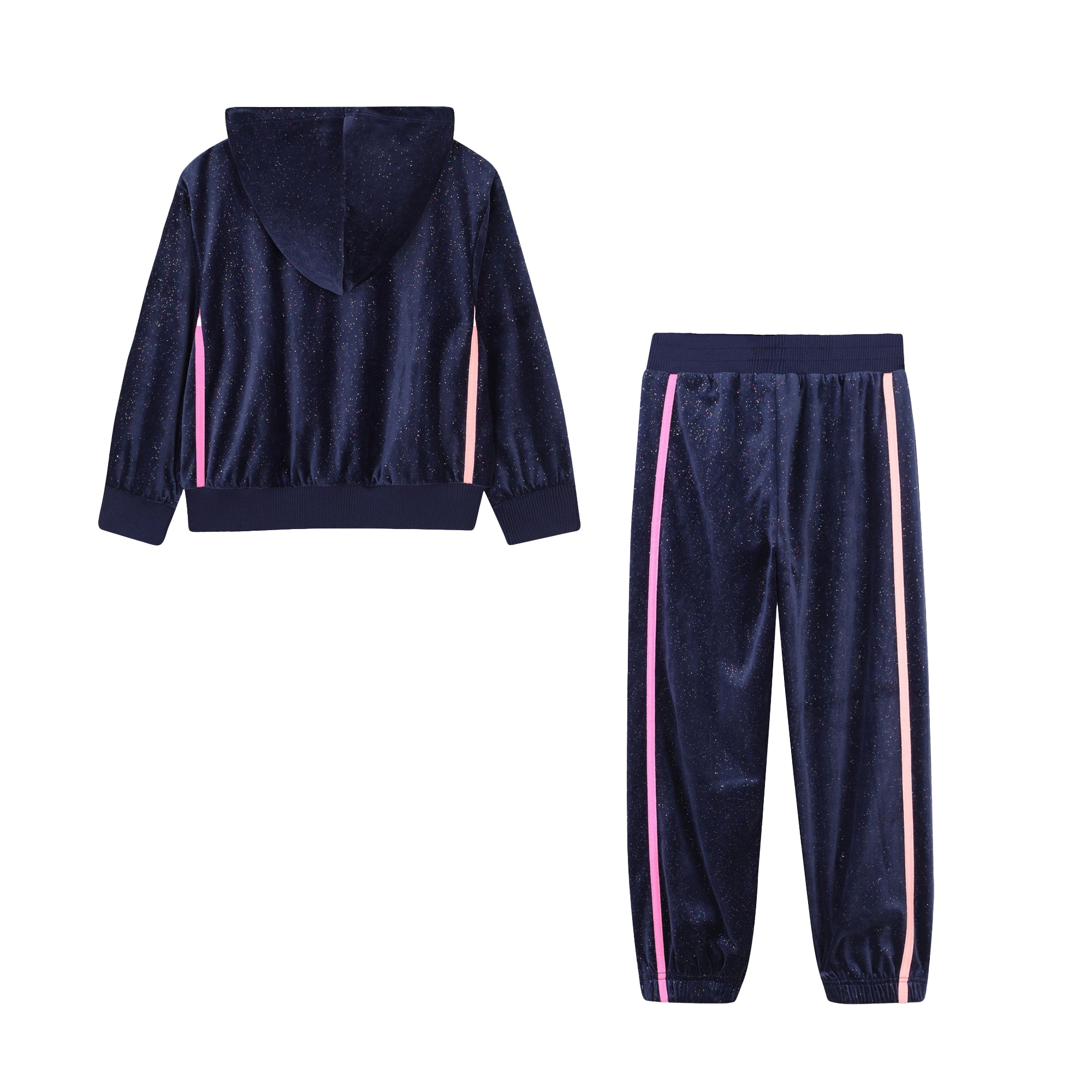 Girls Dark Blue Velvet Set