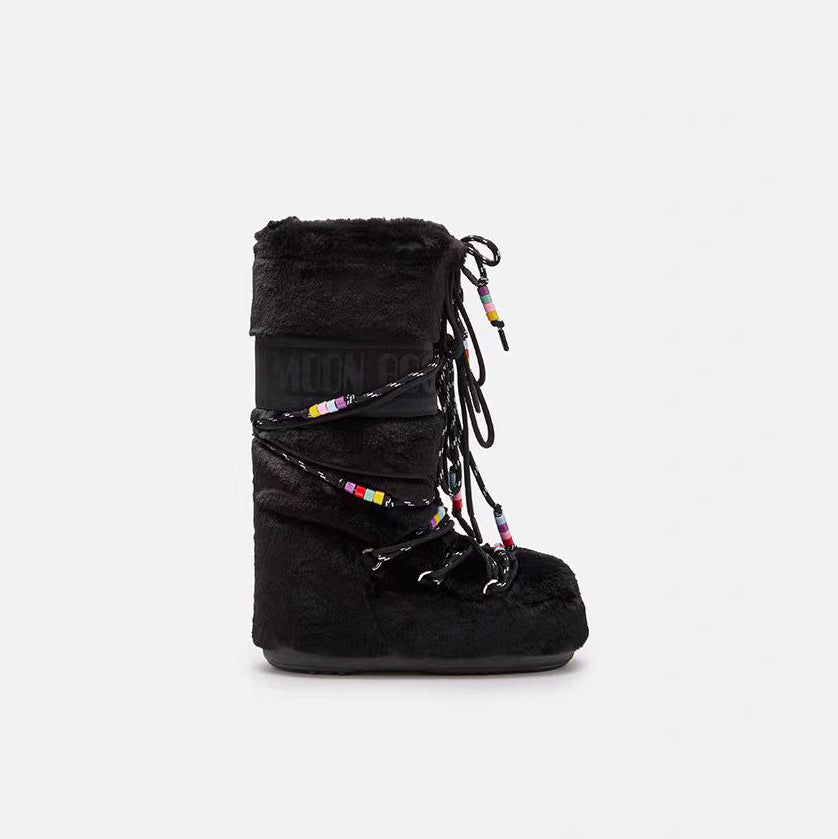Women Black "ICON FAUX FUR" Boots
