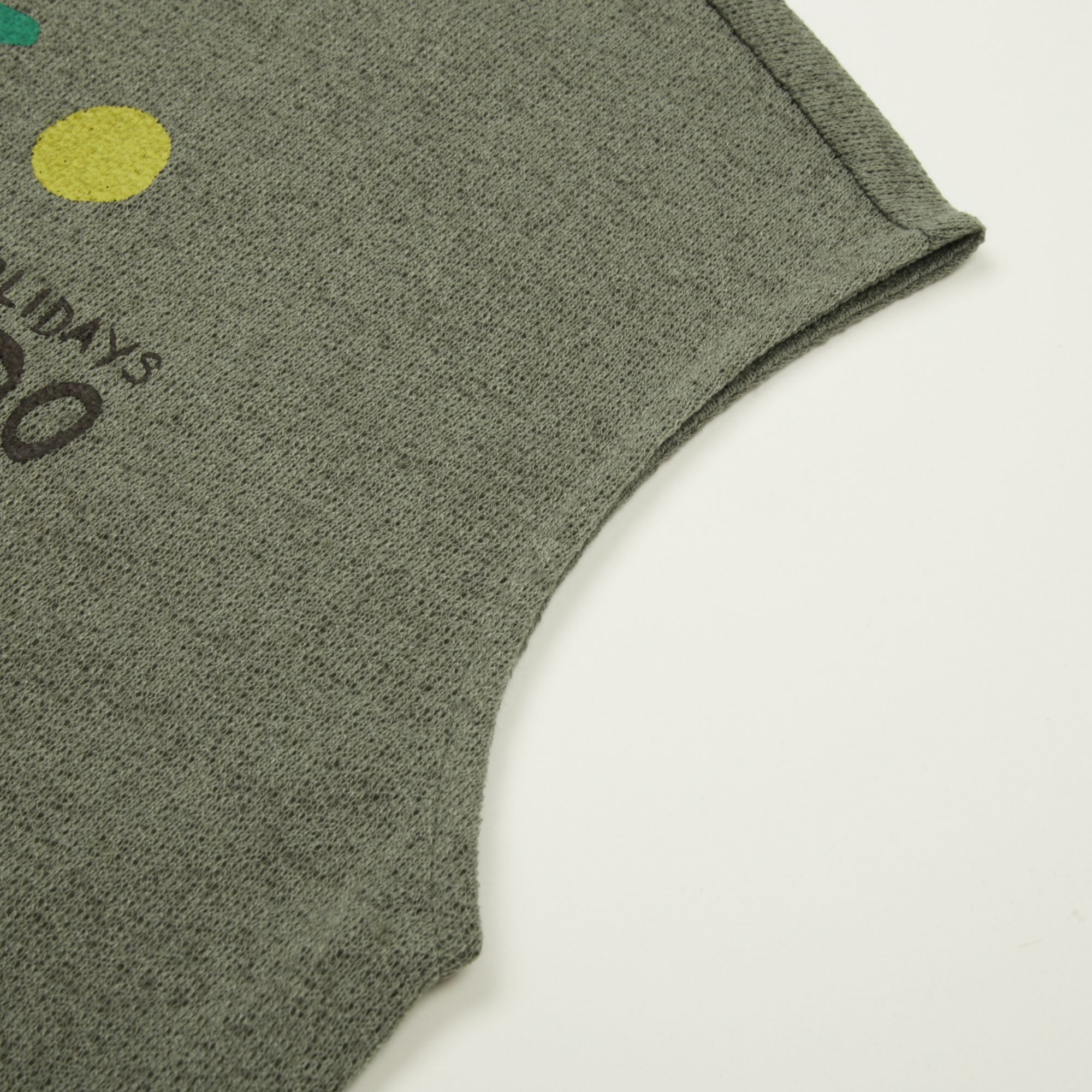 T-shirt sans manches en coton imprimé kaki pour garçons et filles