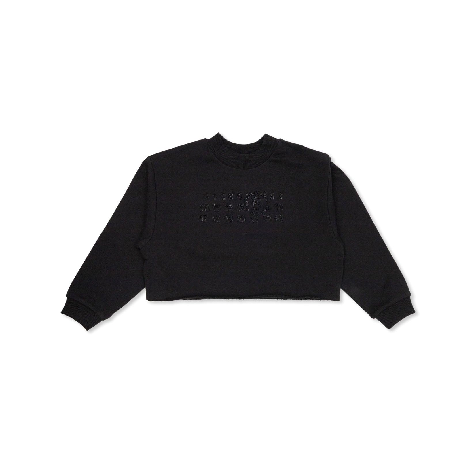 Girls Black Logo Cotton Sweatshirt