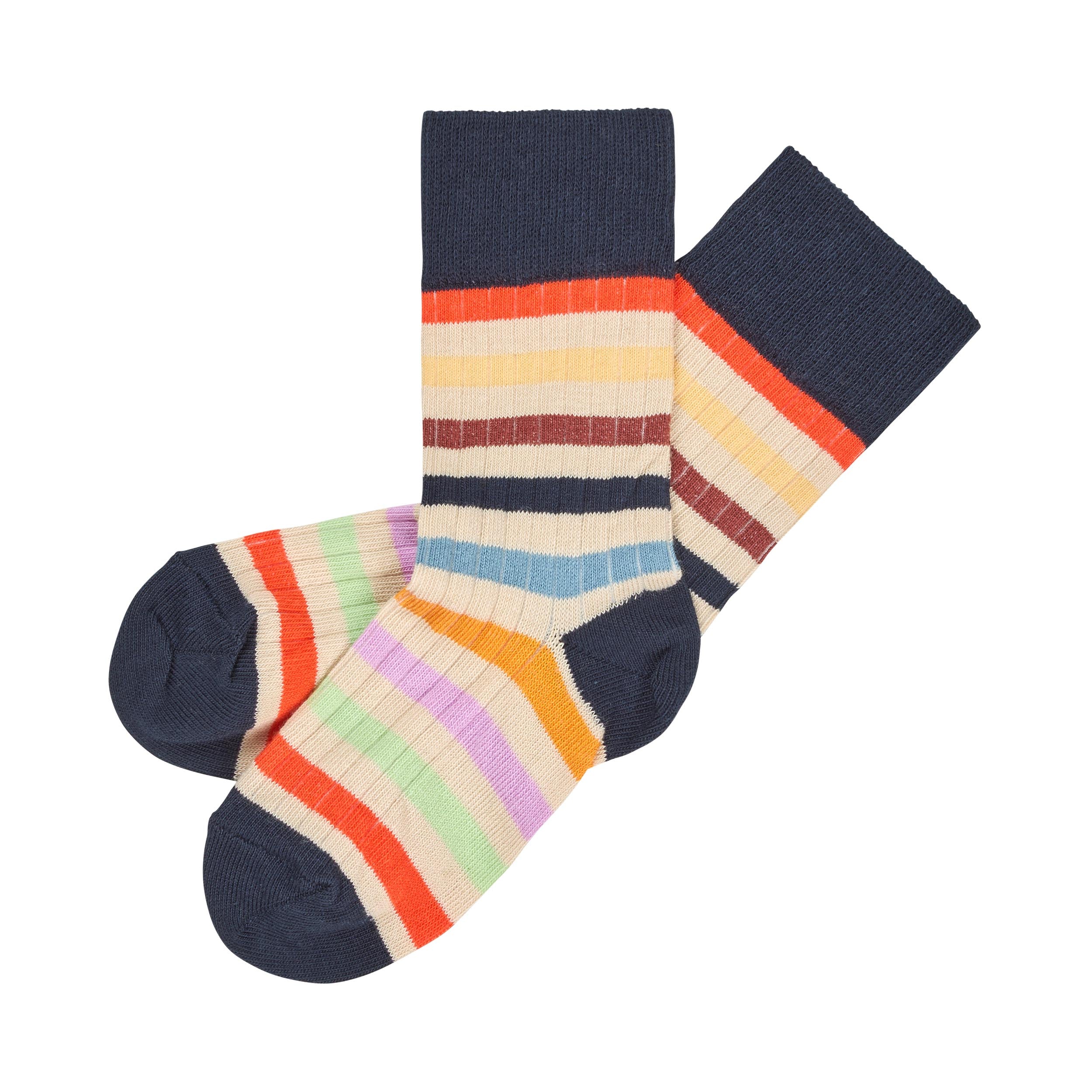 Boys & Girls Multicolor Stripes Cotton Socks Set(2 Pack)