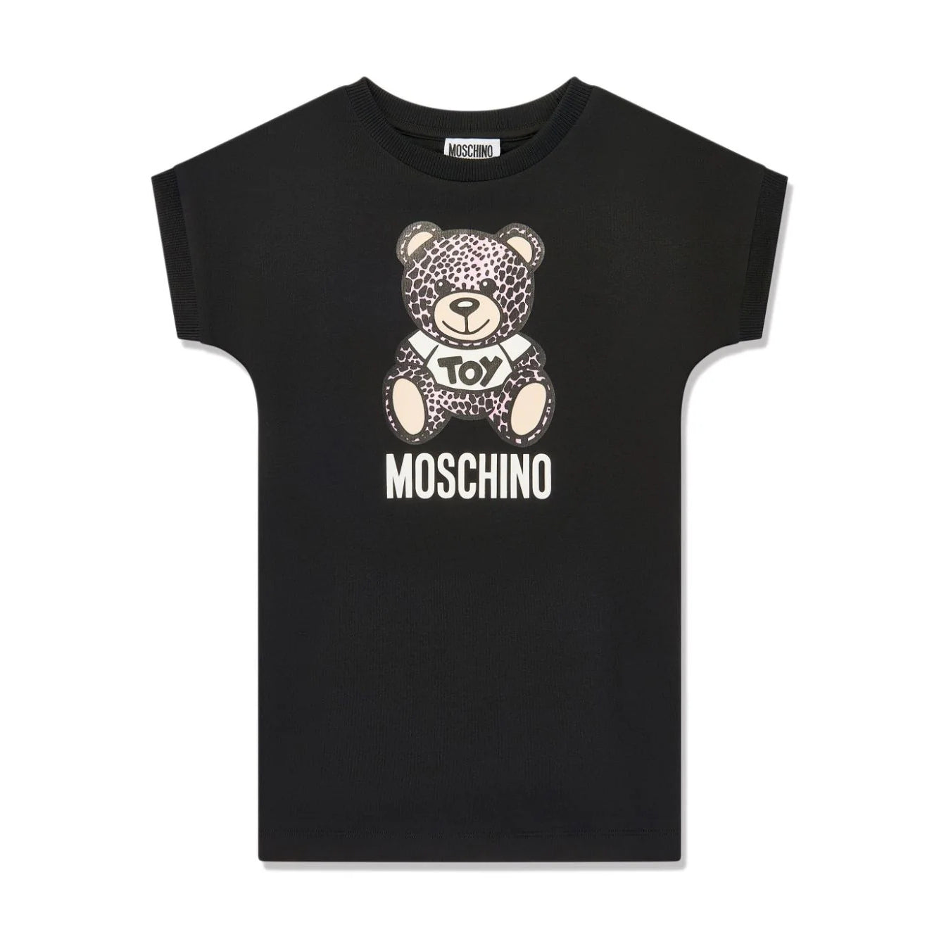 Girls Black Teddy Bear Cotton Dress