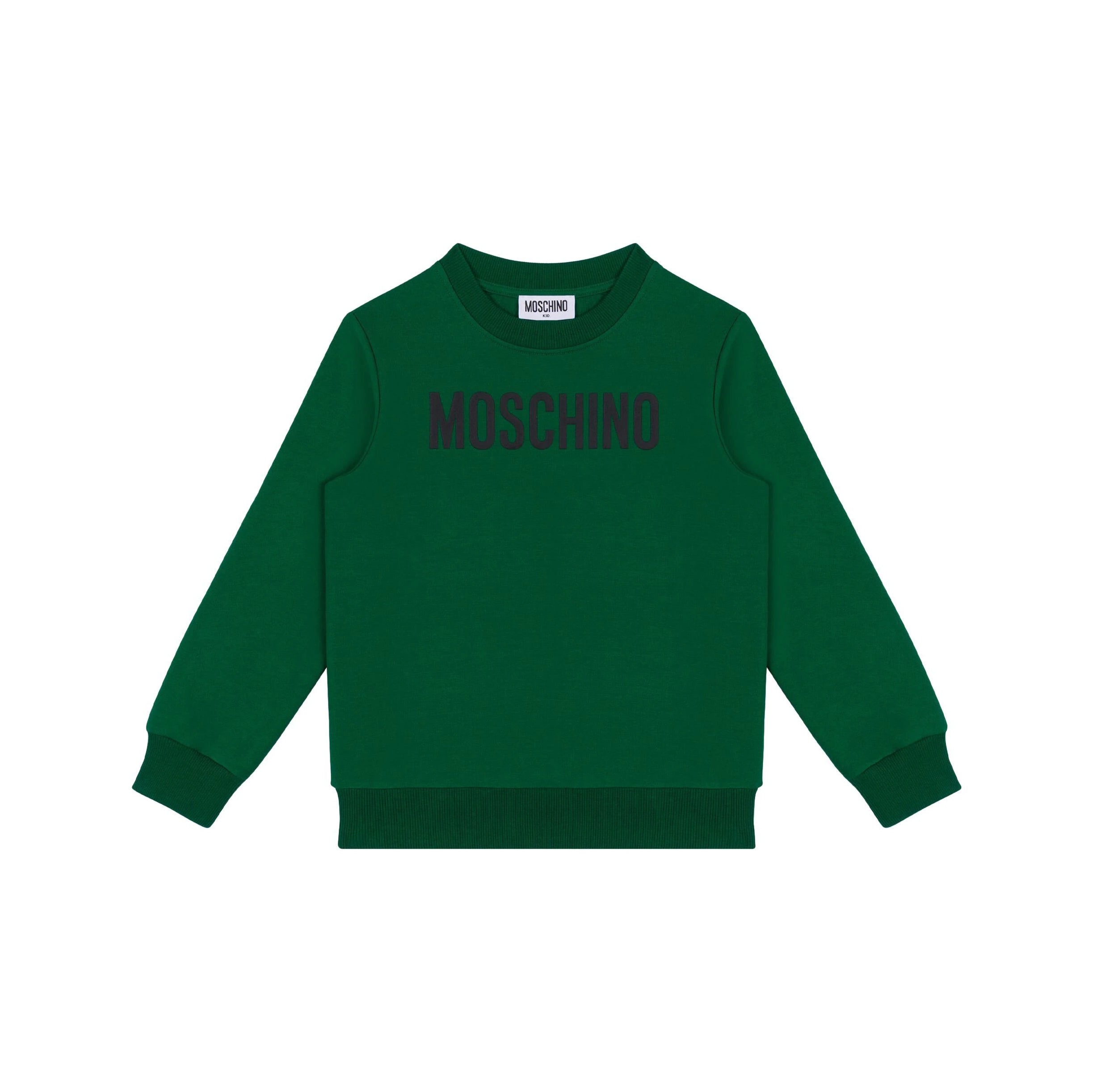 Boys & Girls Green Logo Cotton Sweatshirt