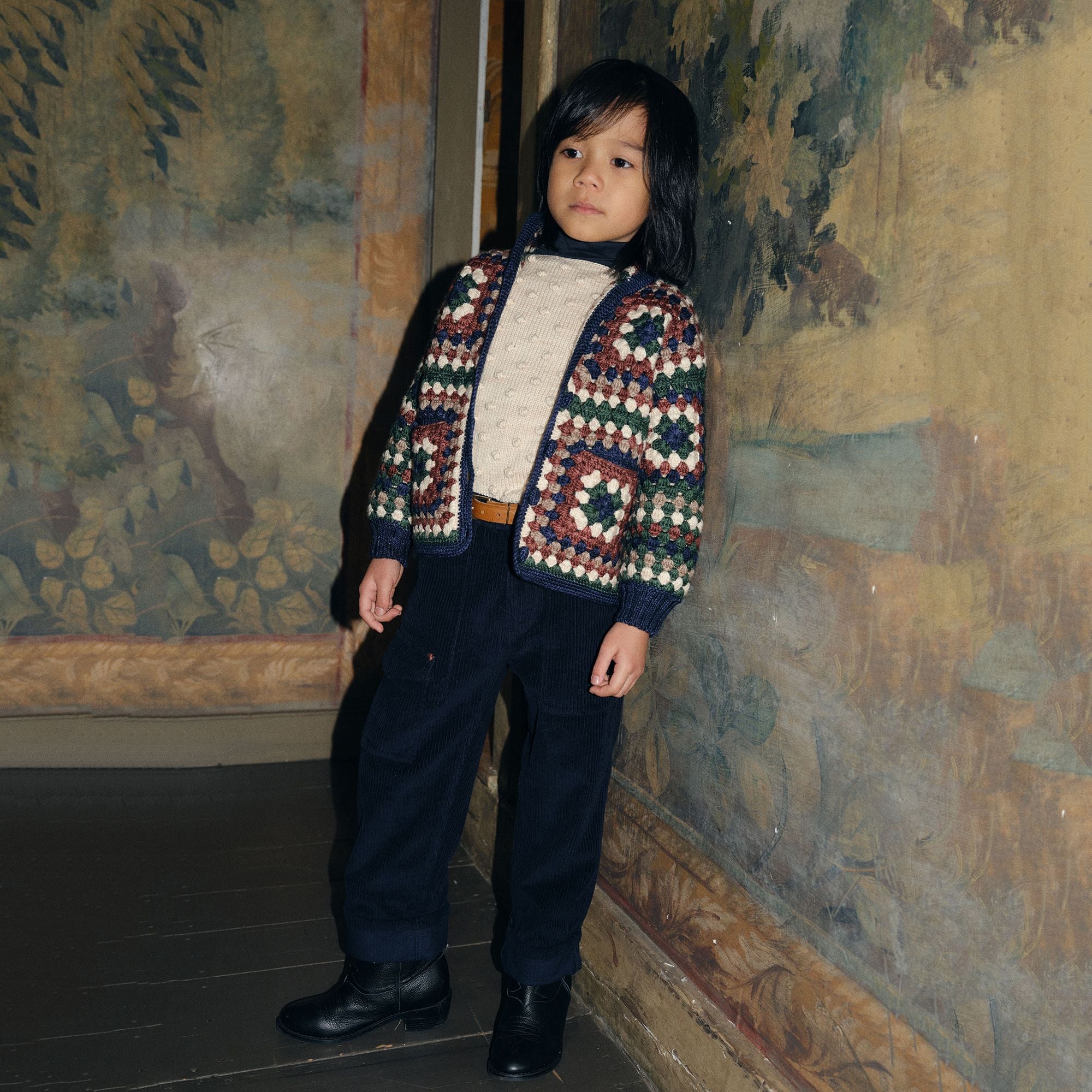 Boys & Girls Green Knit Wool Jacket