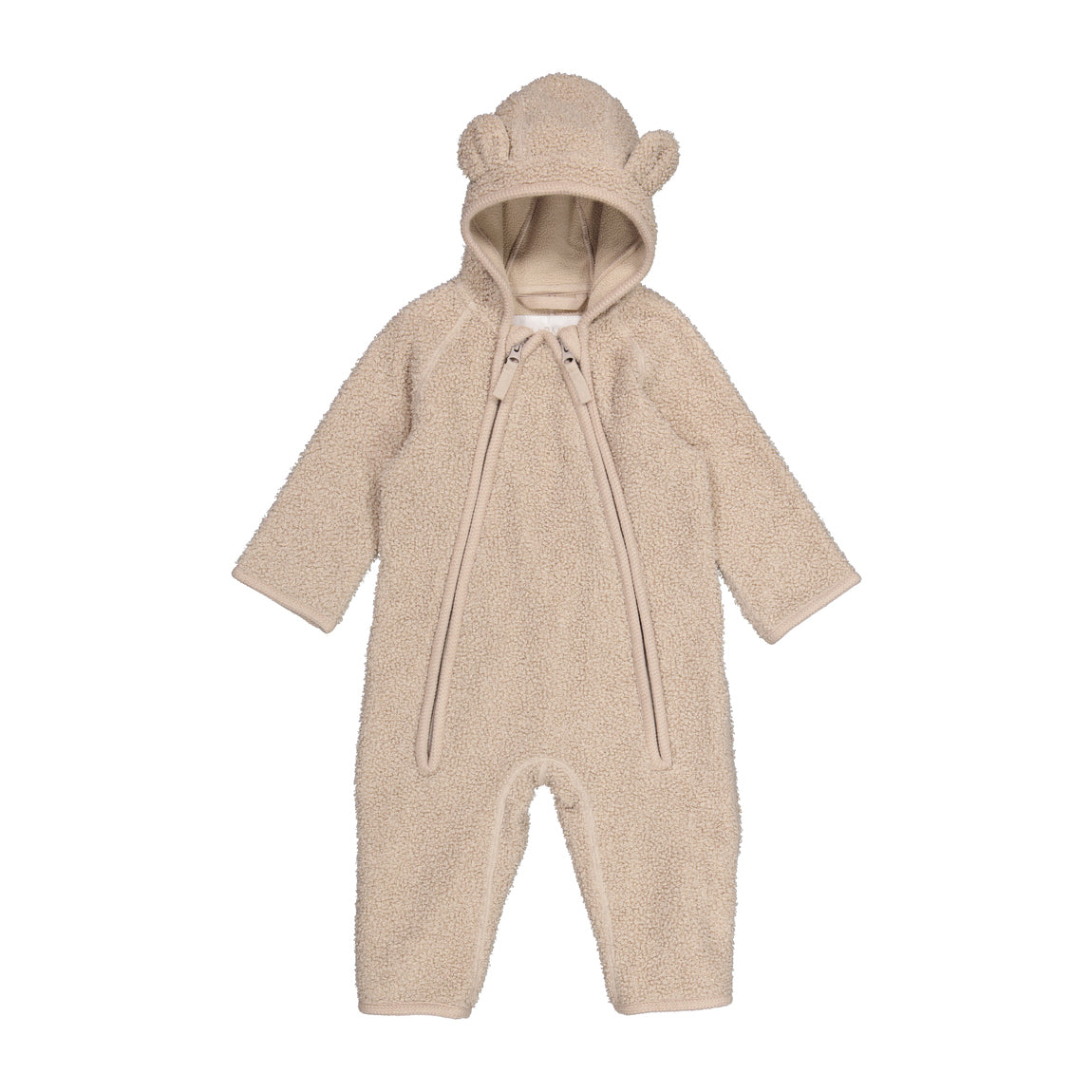 Baby Boys & Girls Beige Fleece Babysuit