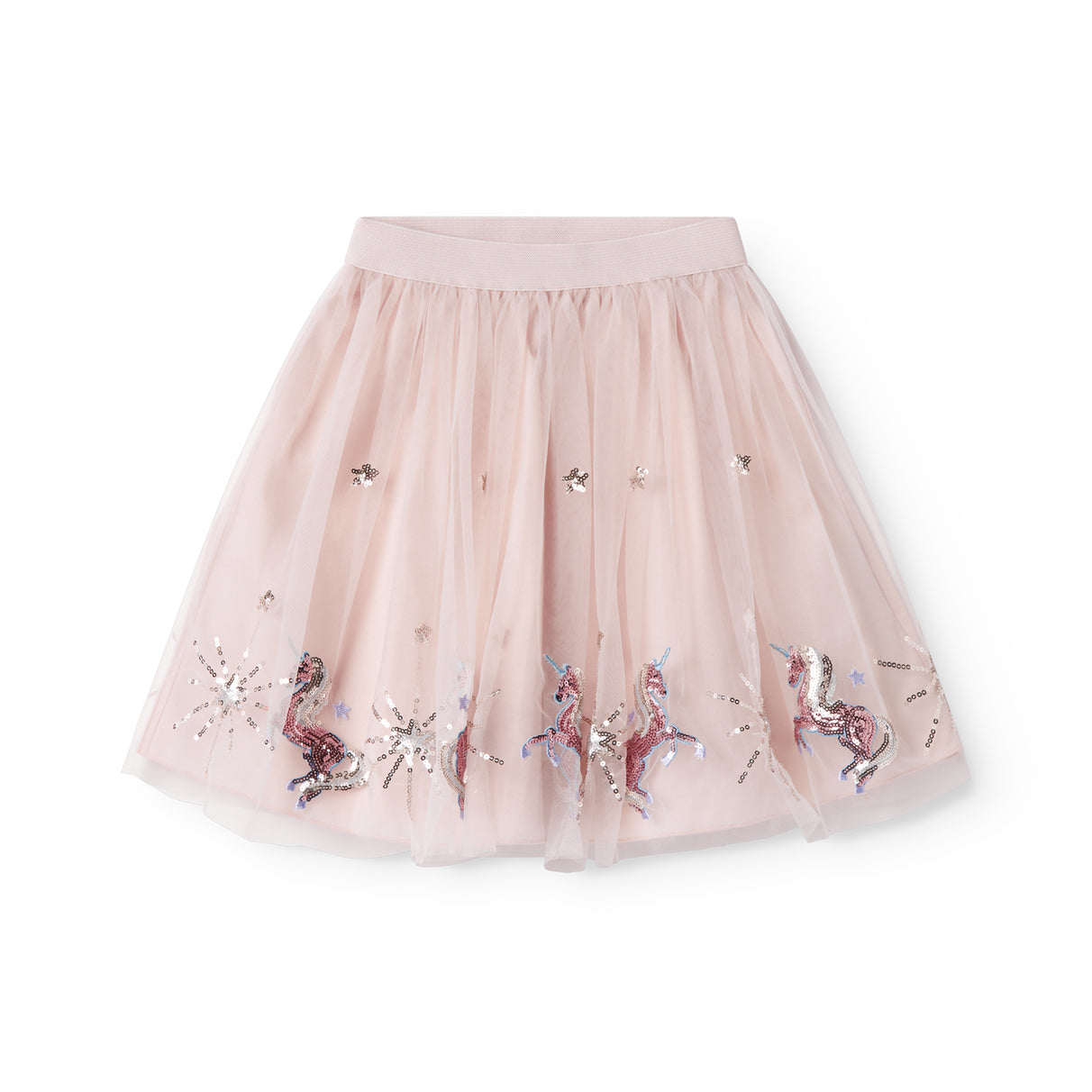 Baby Girls Light Pink Unicorn Sequin Tulle Skirt