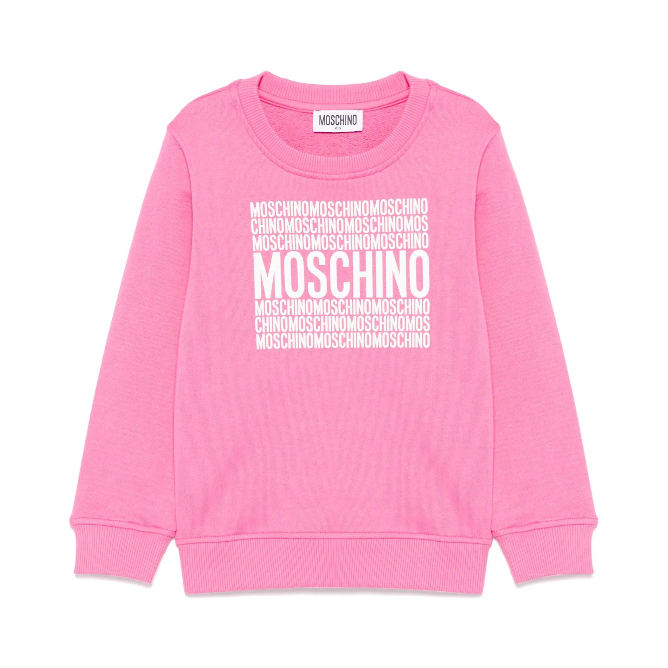 Boys & Girls Pink Logo Cotton Sweatshirt
