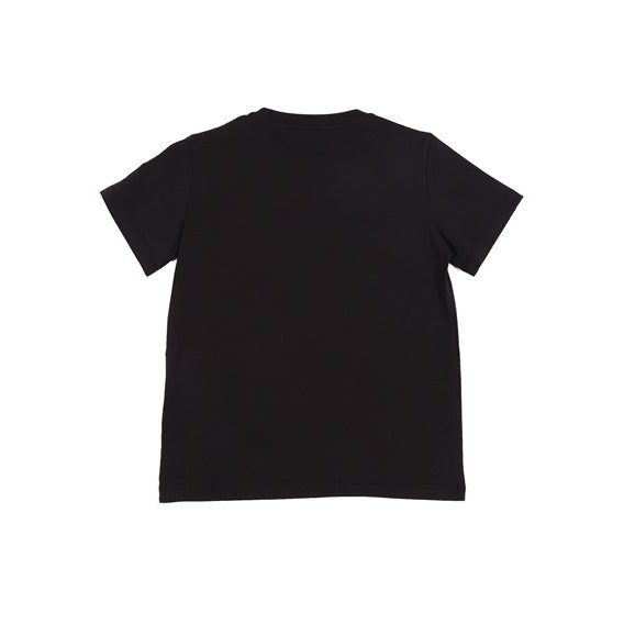 Boys Black Logo Cotton T-Shirt